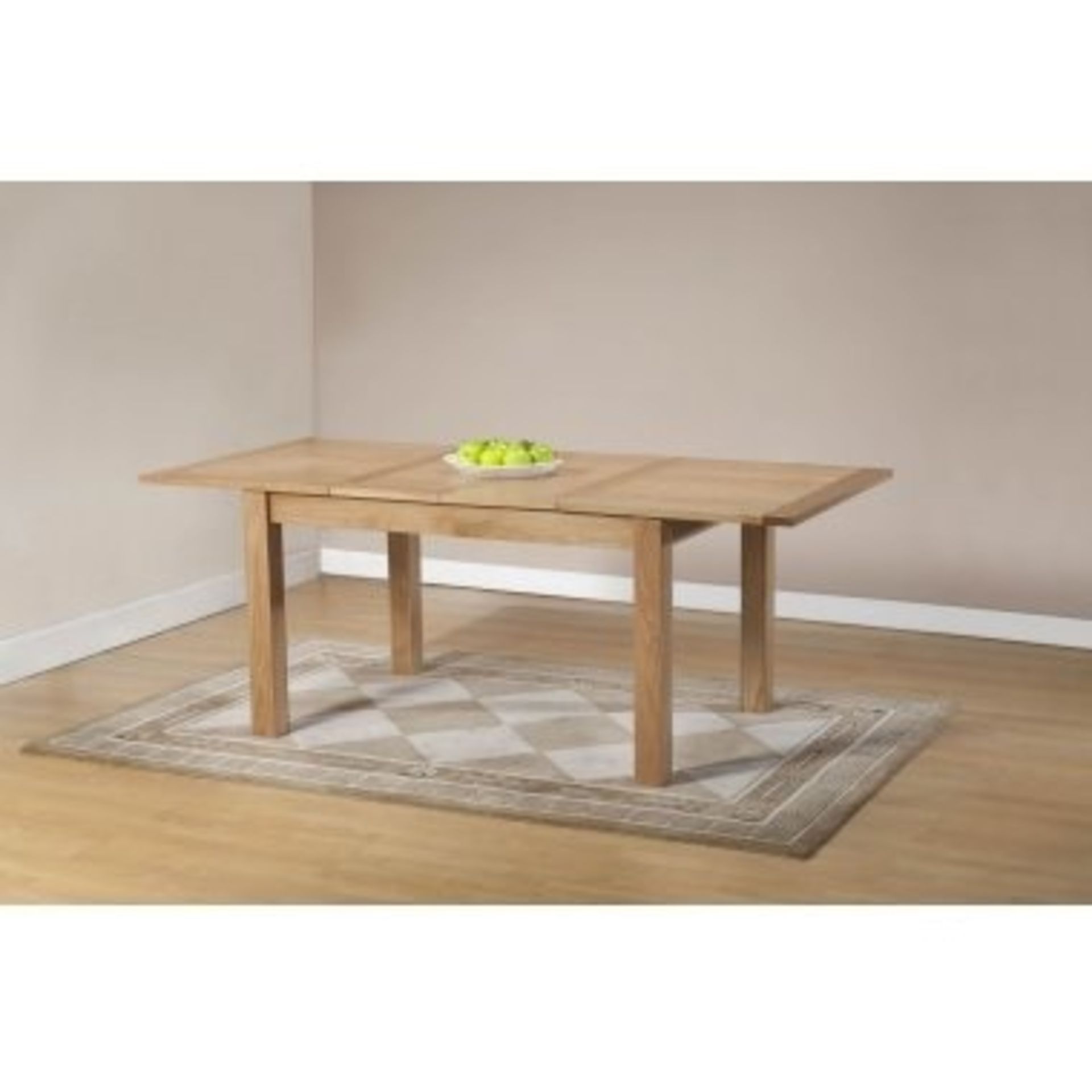 V Brand New Brand New Lucerne Oak Dining Table 132 x 90 Including Two Extention Pieces of 35cm