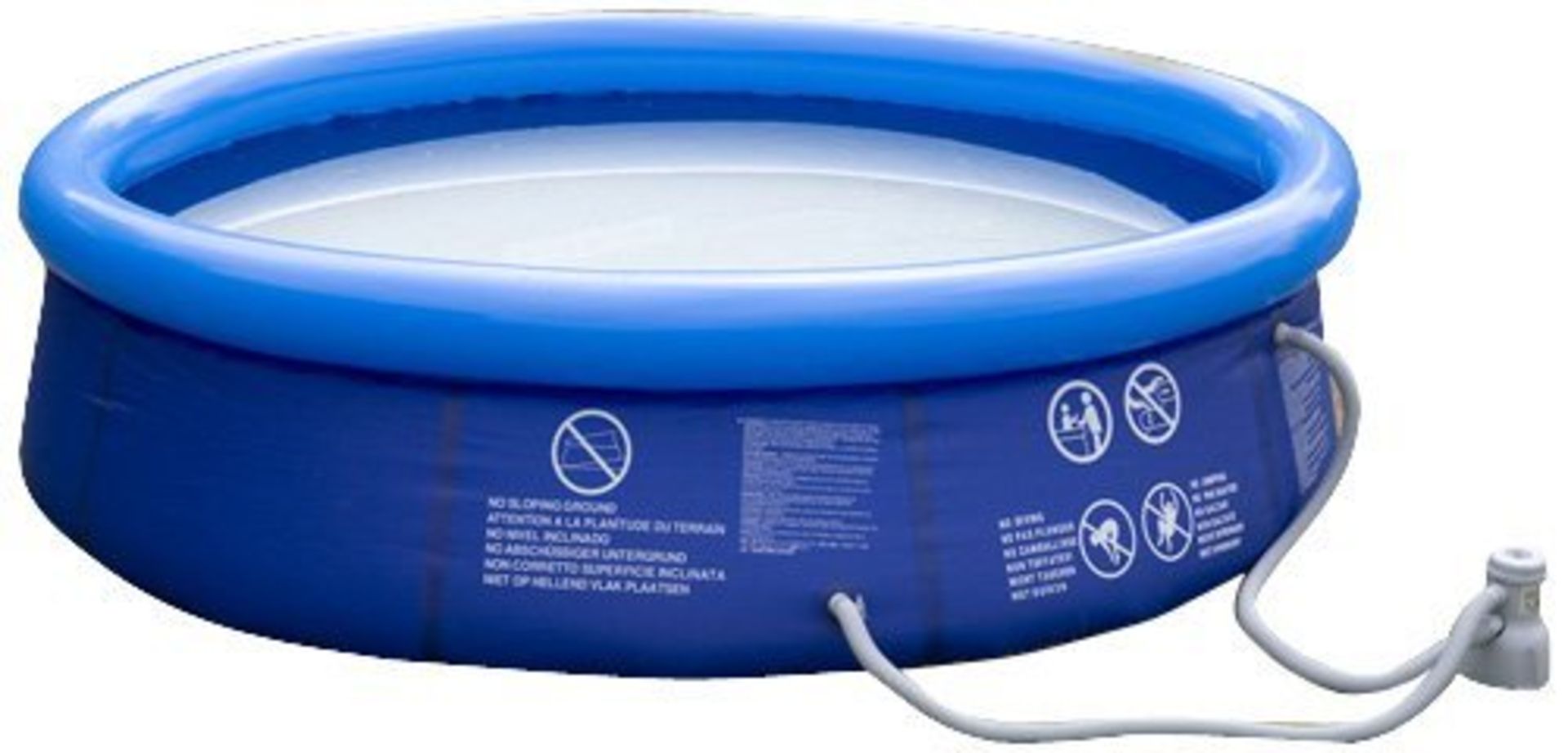 V Brand New 3m Quick-Up Large Outdoor Paddling Pool - Includes Water Filter Pump - Repair Patch