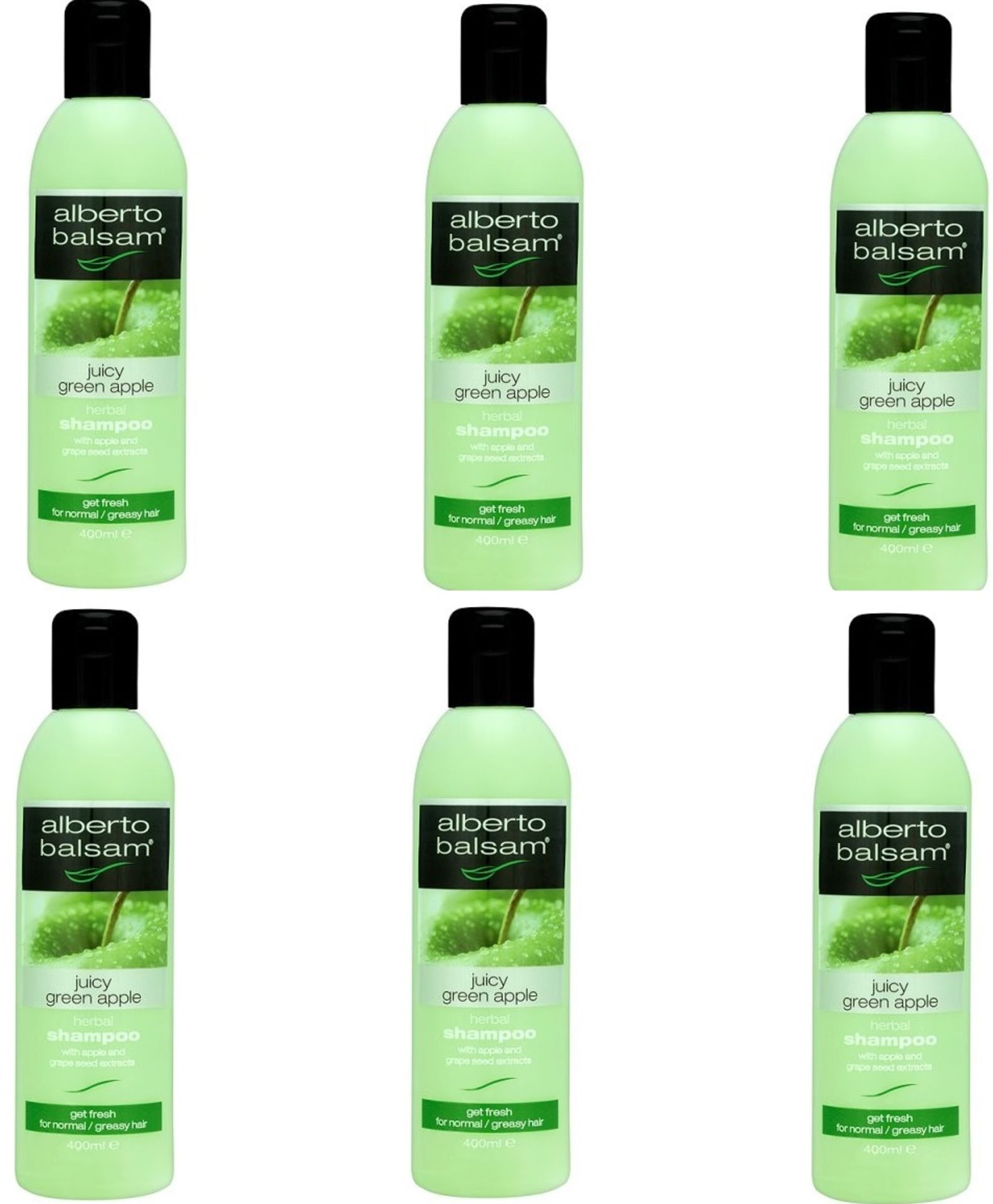 V *TRADE QTY* Grade A A Lot Of Six 400ml Alberto Balsam Juicy Green Apple Shampoo X 4 YOUR BID PRICE