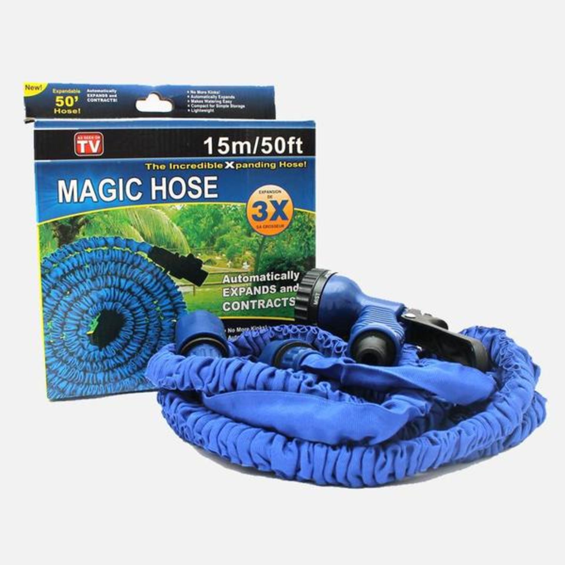V Brand New 50 foot (15 metre) Incredible Magic Hose (As Seen On TV) - Automatically Expands And