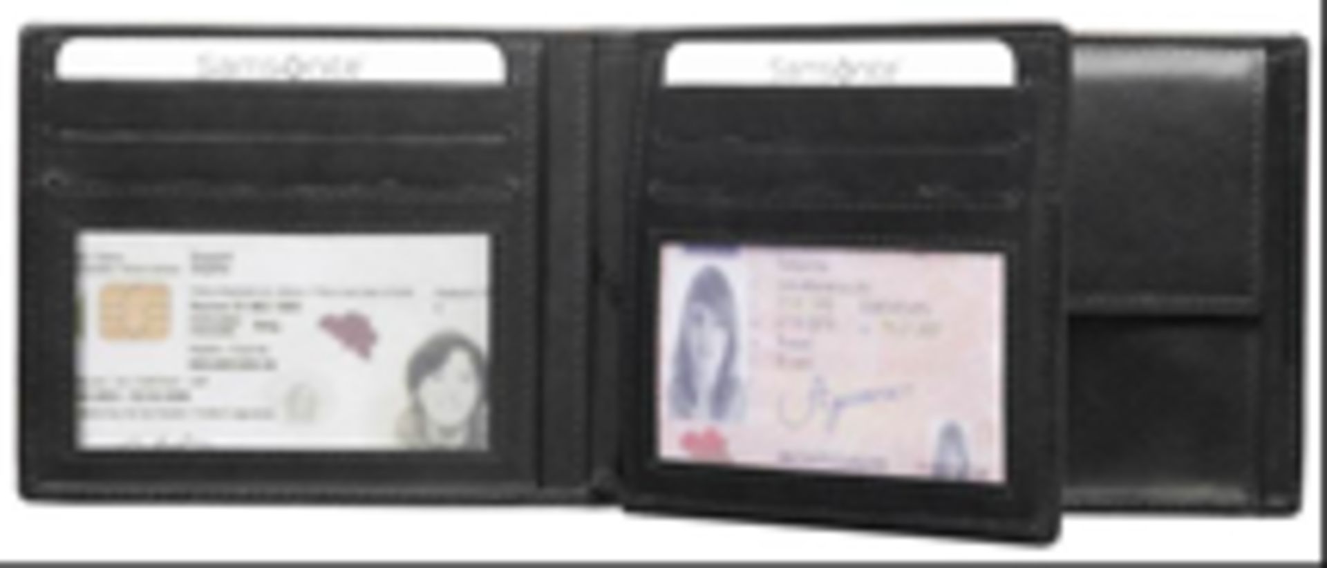 V *TRADE QTY* Brand New Samsonite Gents Black Leather Wallet - 8 Credit Card Slots - 2 Note