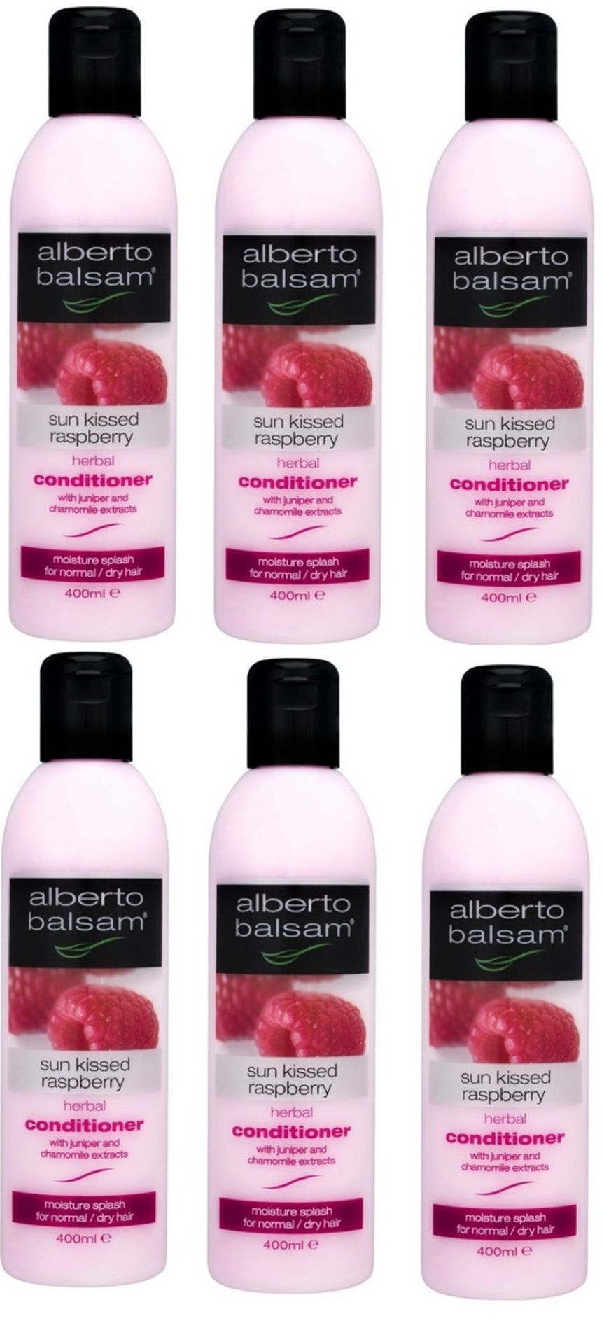 V Grade A A Lot Of Six 400ml Alberto Balsam Sun Kissed Raspberry Conditioner