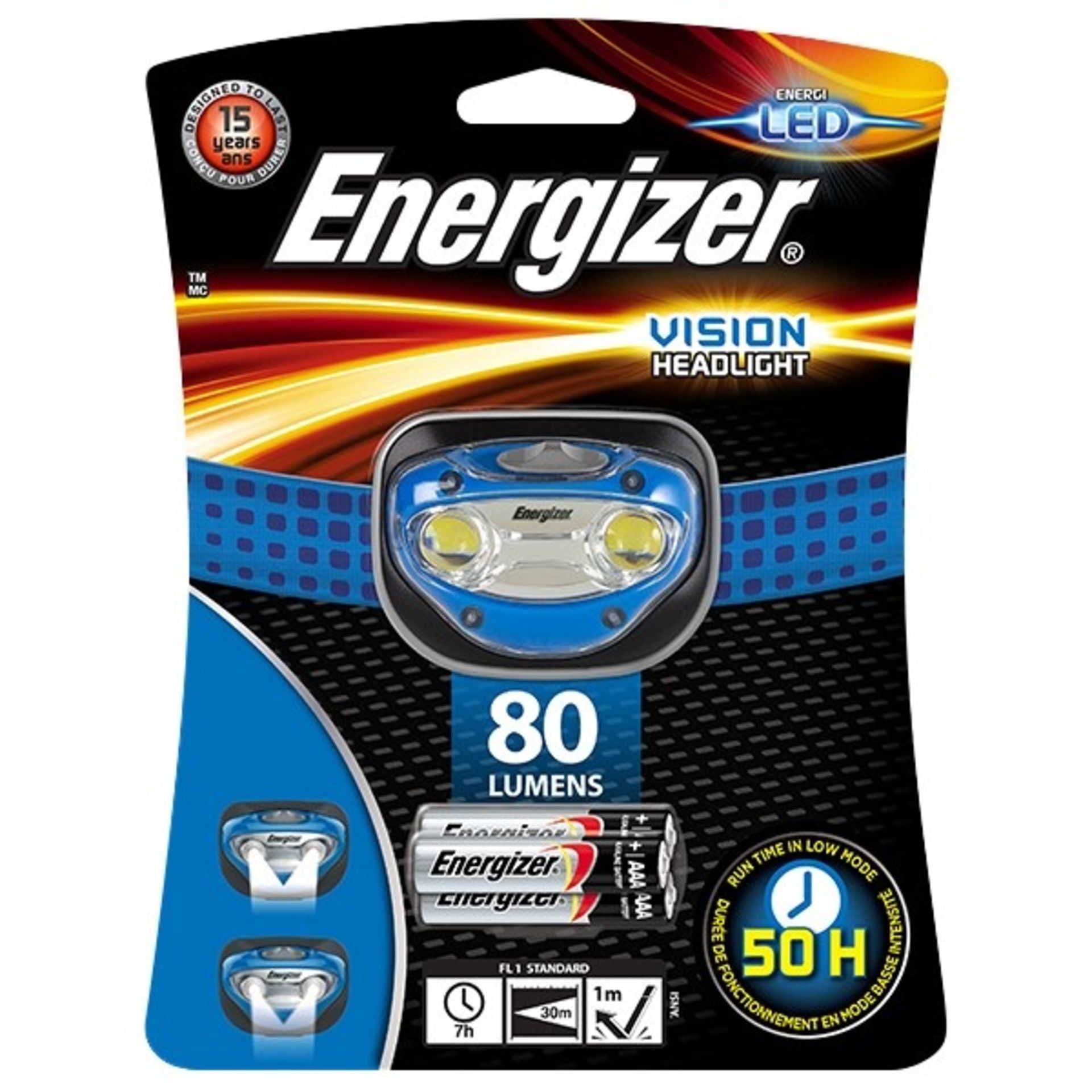 Brand New Energizer LED 80 Lumens Vision Headlight ISP £8.99 (The Gift & Gadget Store) X 2 YOUR BID