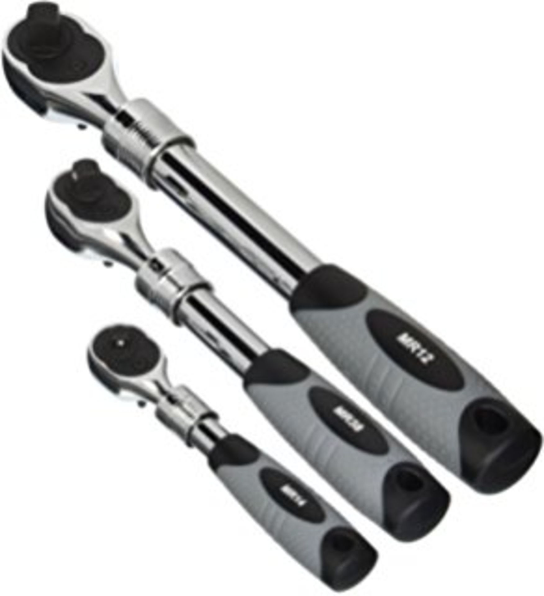 V *TRADE QTY* Brand New Three Piece 1/4" 3/8" and 1/2" Drive Extendable Ratchet Set (Please note