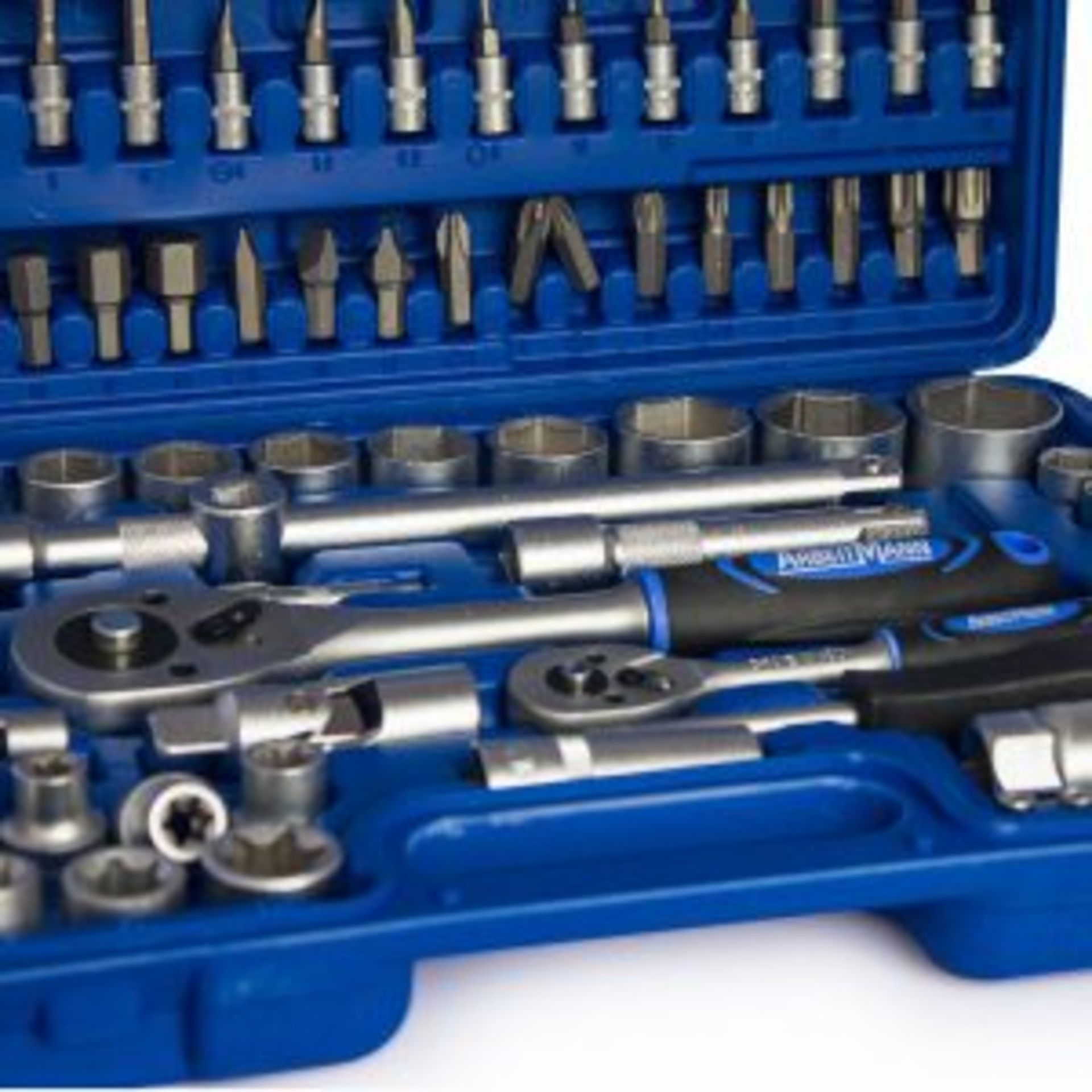 V Brand New 108 Piece Chrome Vanadium Socket Set-1/4 & 1/2 Inch Drive-Spark Plug Sockets-Deep and - Image 5 of 6