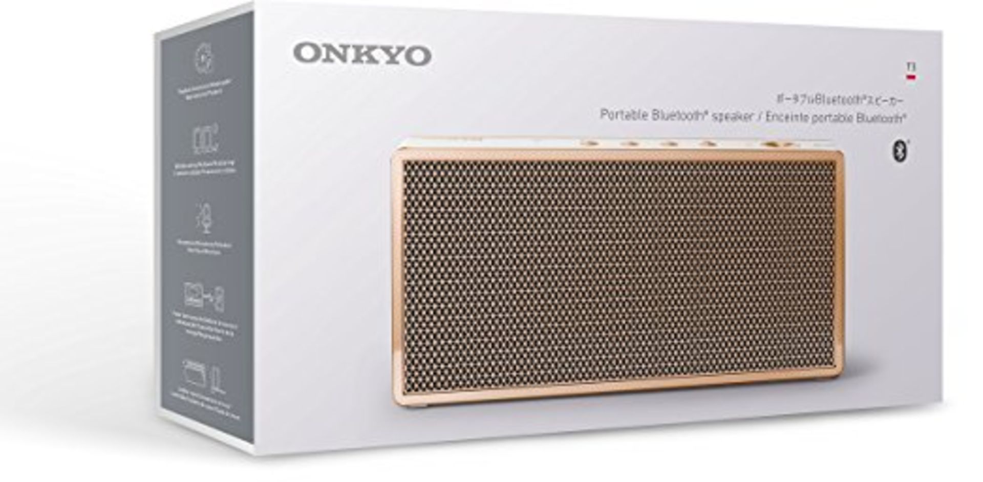 V Brand New Onkyo T3 8W Portable Bluetooth Speaker - 2 x 1.5" Drivers & Passive Radiator - Built