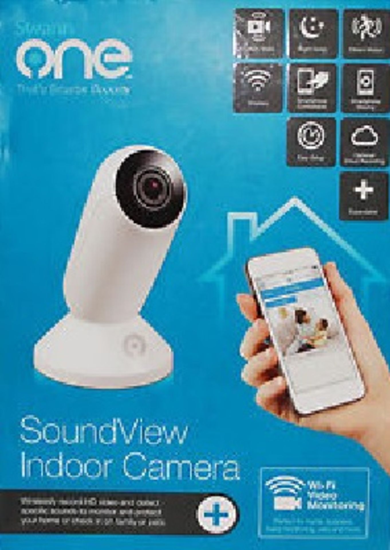 V Grade A Swann One SoundView Indoor Camera - Wirelessly Records HD Video And Detects Specific - Bild 2 aus 2