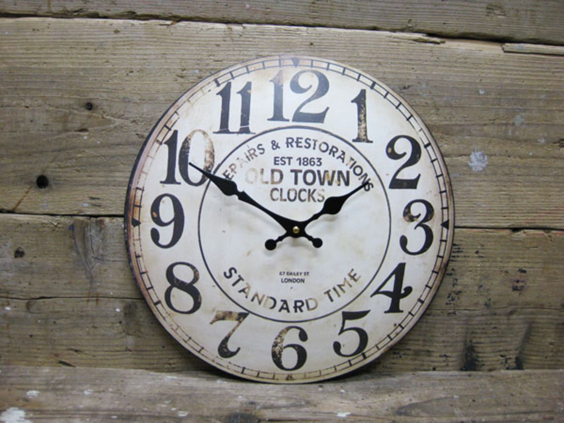 V Brand New 34cm Vintage Style Wall Clock X 2 YOUR BID PRICE TO BE MULTIPLIED BY TWO