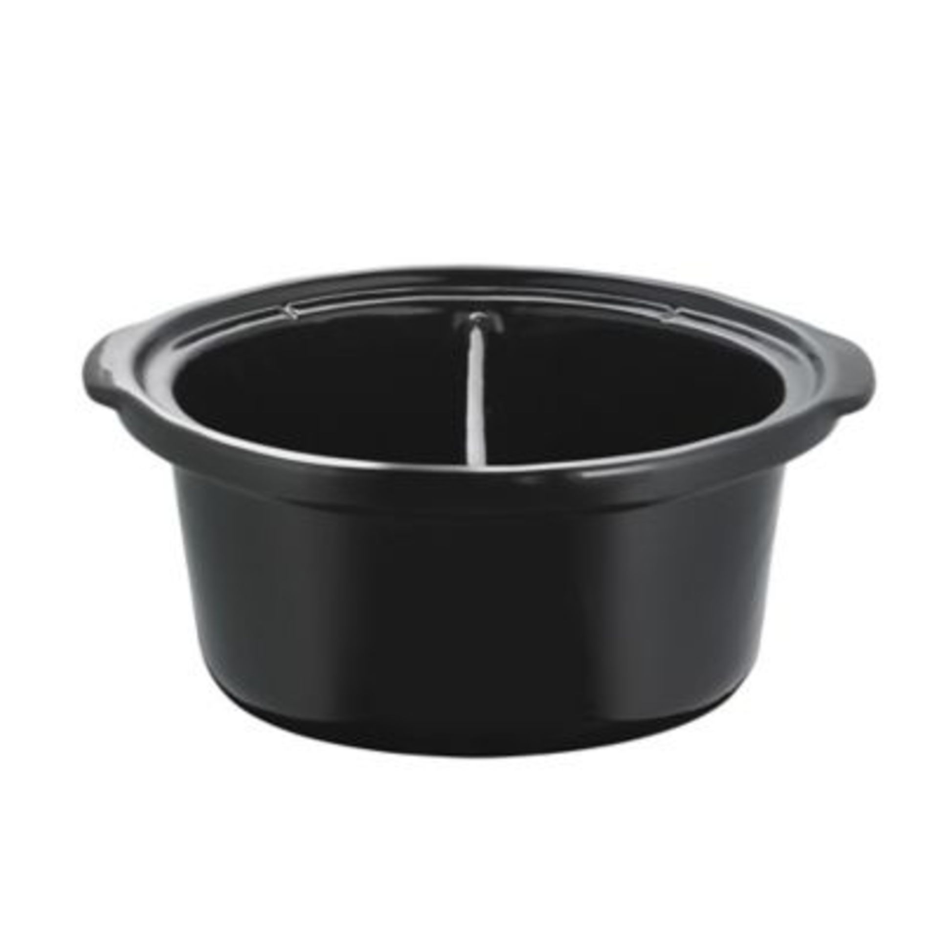 V Brand New Slow Cooker Pot With 2 Sections To Allow Cooking 2 Recipes At Once - Black Ceramic -