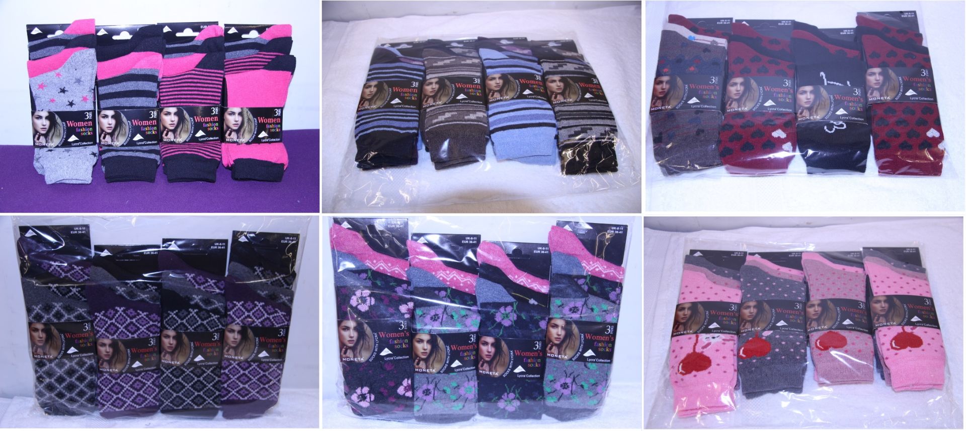 V Brand New A Lot of Twelve Pairs Ladies Fashion Socks (Designs May Vary) - ISP £16.00 (Ebay) - Bild 2 aus 3