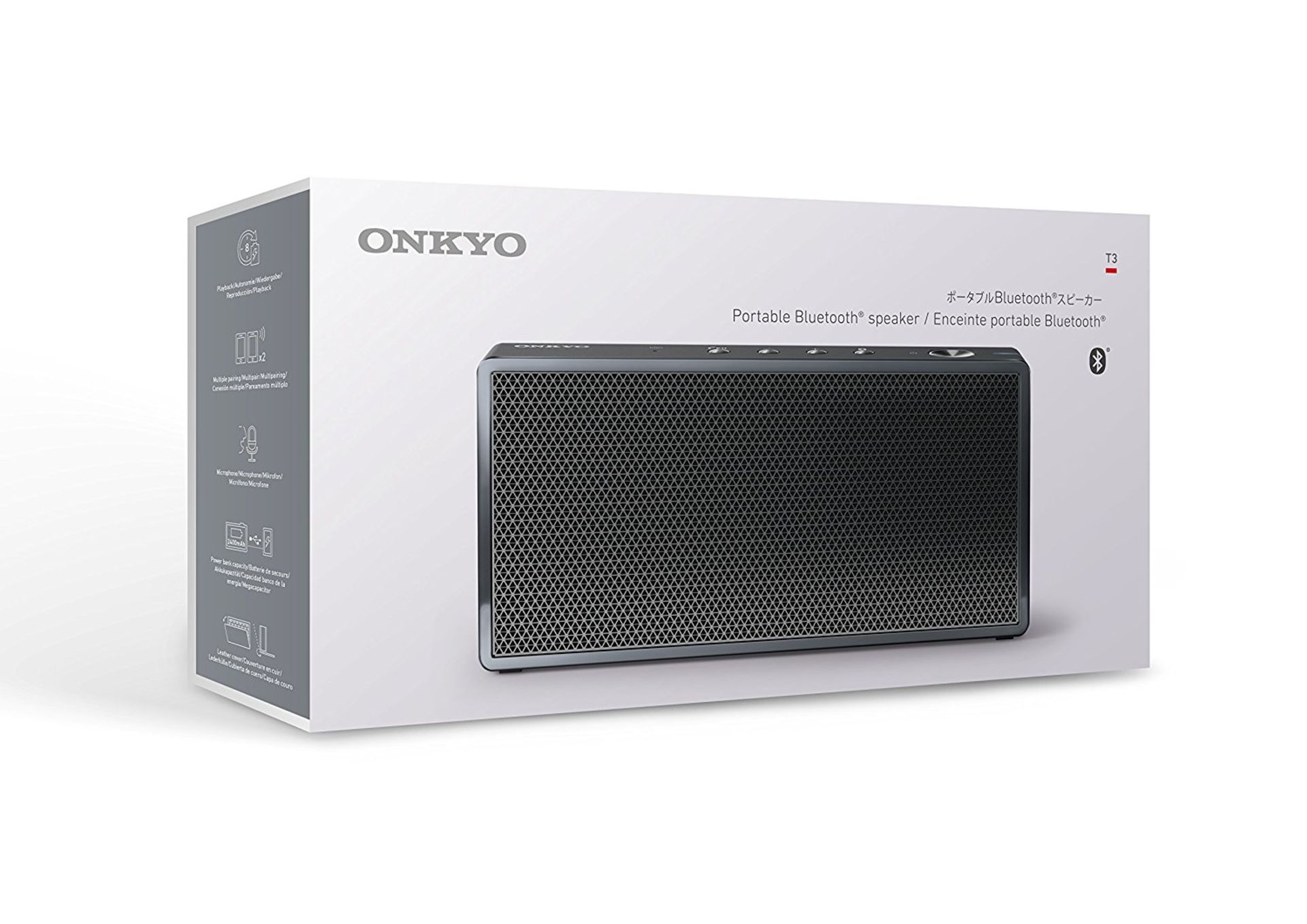 V Brand New Onkyo T3 Lightweight Portable Bluetooth Speaker with USB output for Charging Devices - 8 - Bild 3 aus 4