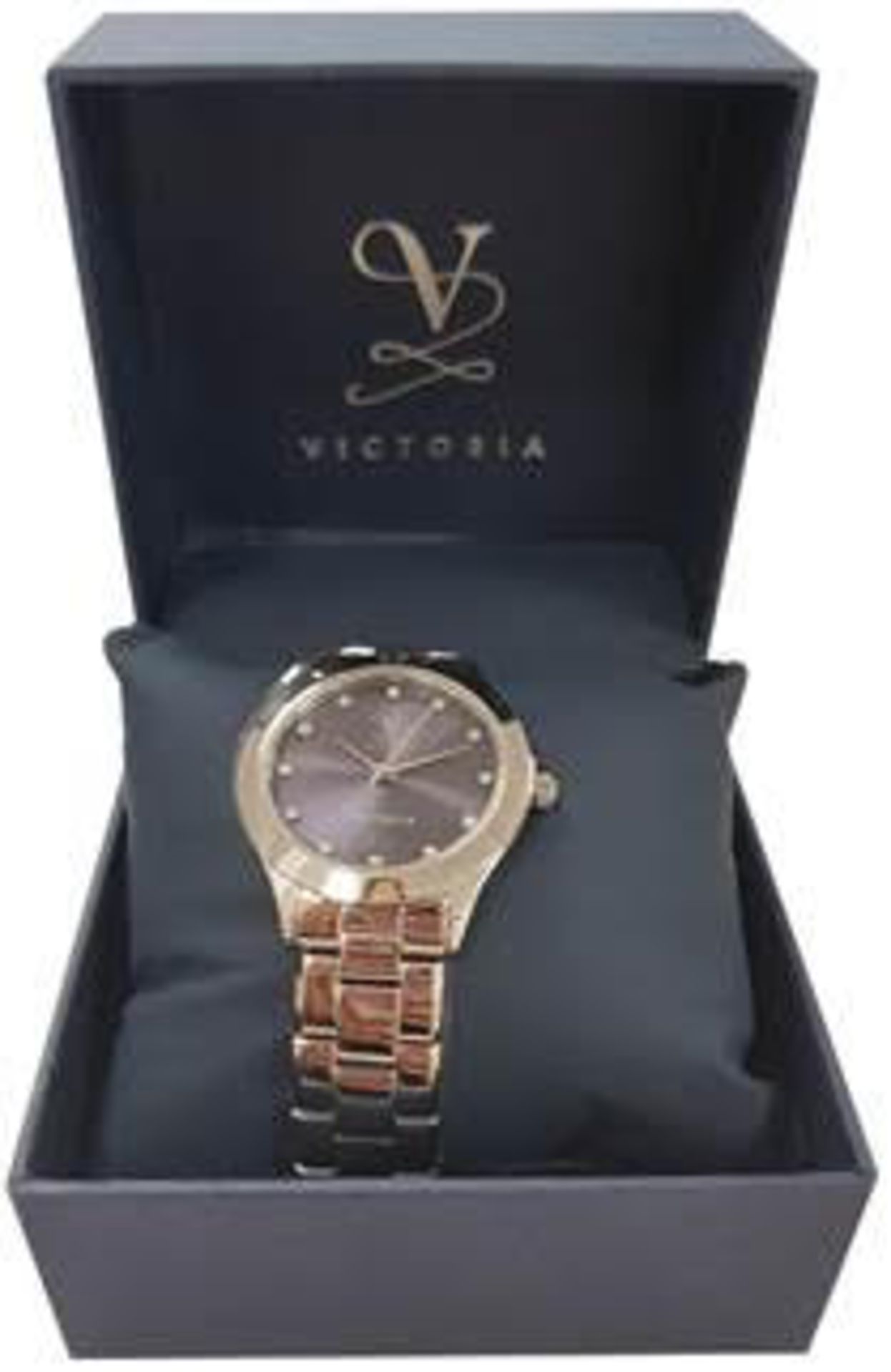 V *TRADE QTY* Brand New Ladies Victoria Stainless Steel Watch With Bracelet Strap - Navy Face - - Bild 2 aus 3