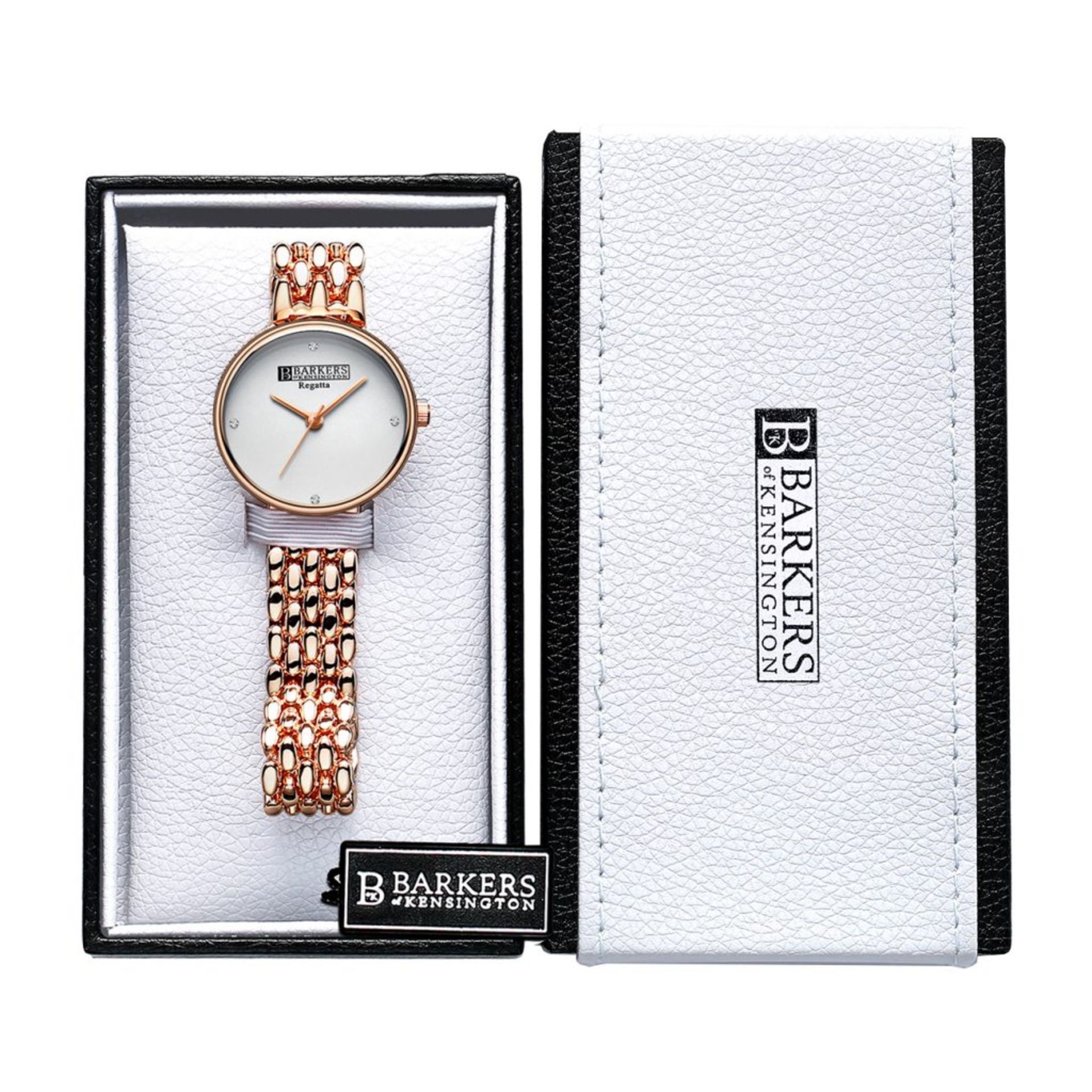 V *TRADE QTY* Brand New Barkers Of Kensington Ladies Swarovski Crystal Rose Colour Regatta Watch - - Bild 2 aus 3