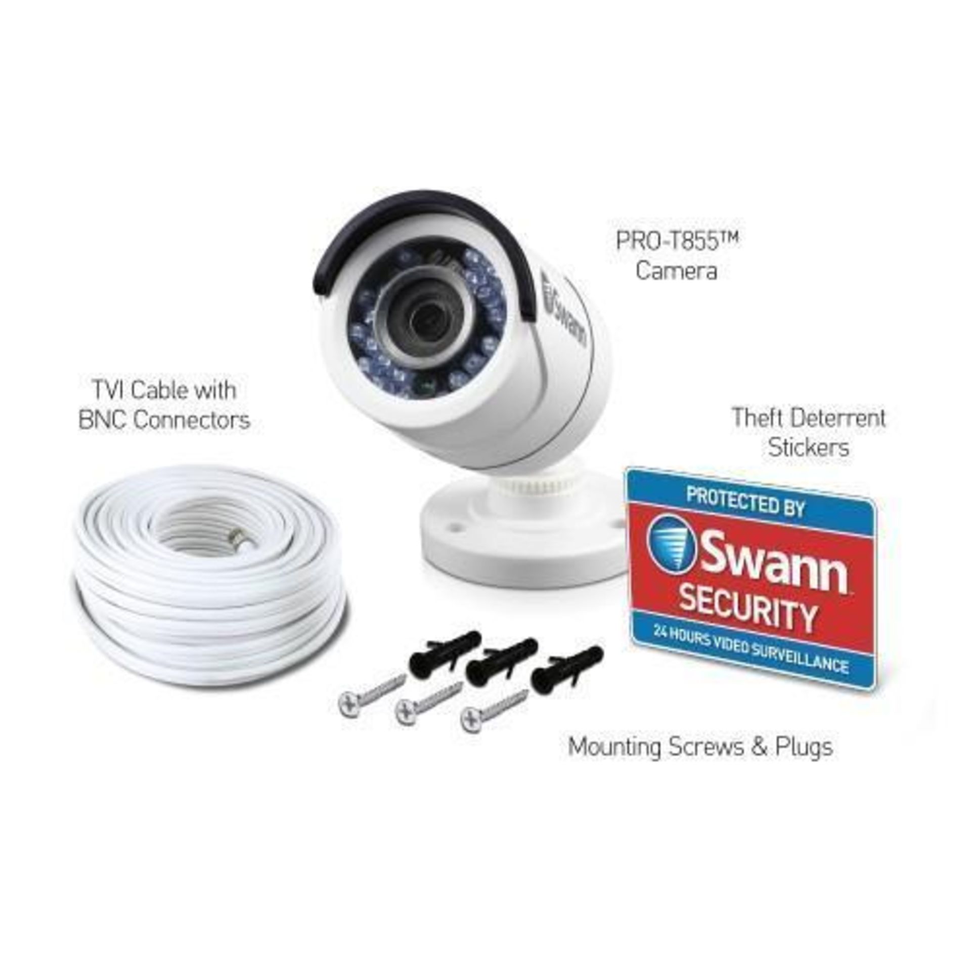 V Grade A Swann Pro-T853 HD 1080P Security Bullet Camera - 100ft (30m) Night Vision - 1200TVL - 65ft