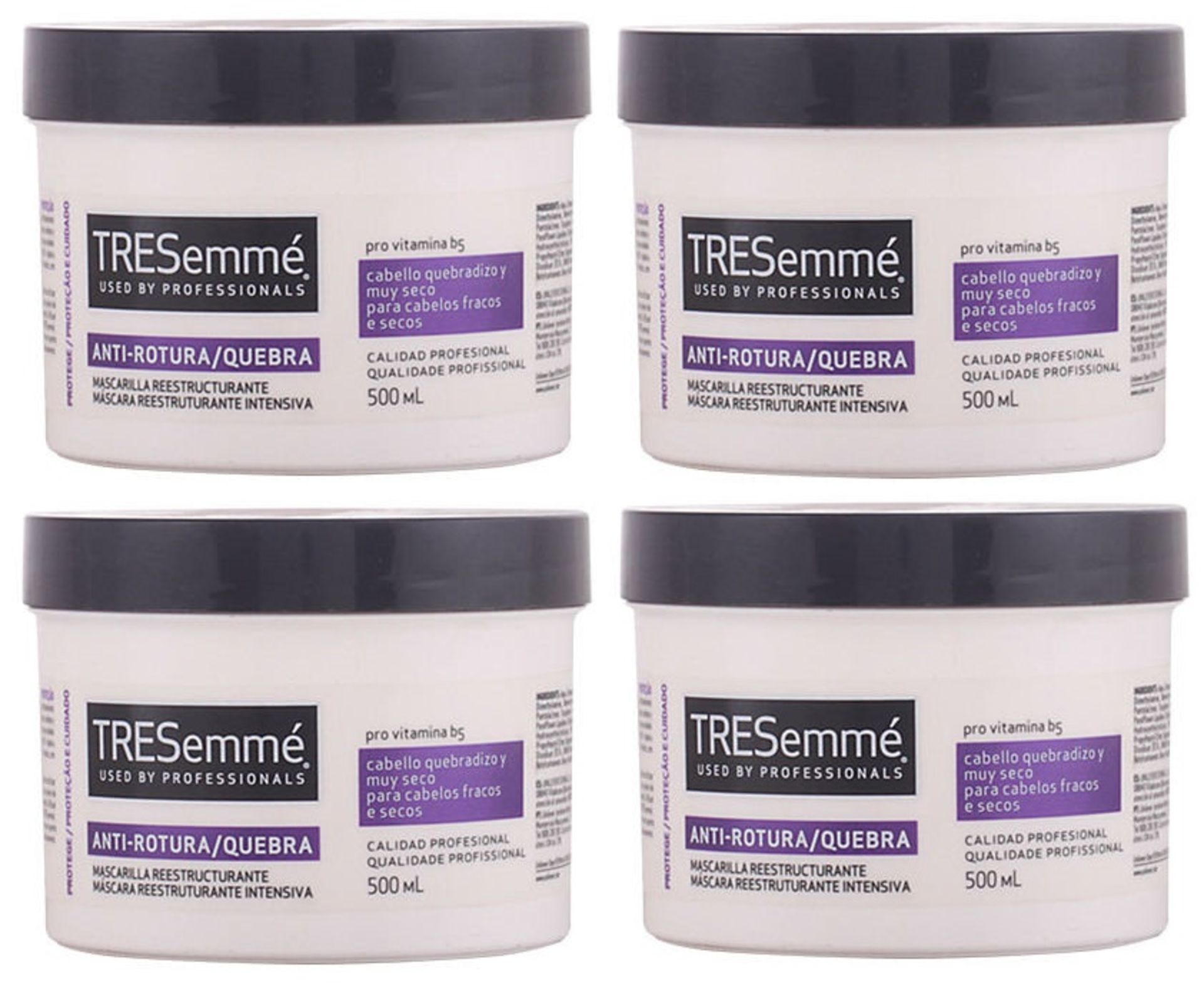 V Grade A A Lot Of Four 500ml Tubs TRESemme Professional Restructuring Mask For Very Dry & Brittle