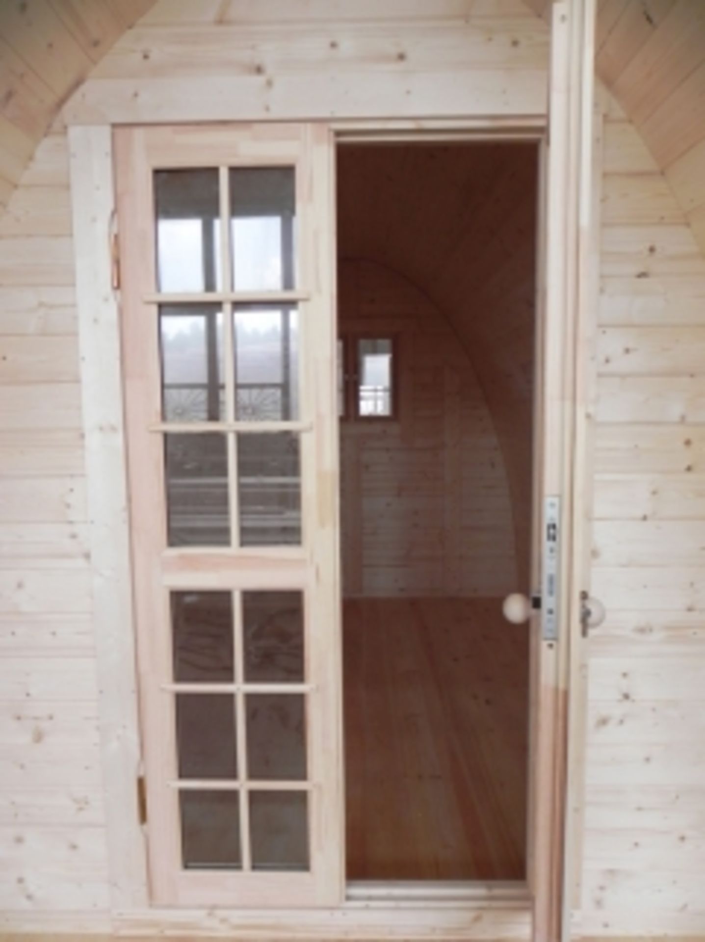 V Brand New 4 x 2.4m Camping Pod Made from Spruce - Double doors with Lock and Double Glass - Image 4 of 4