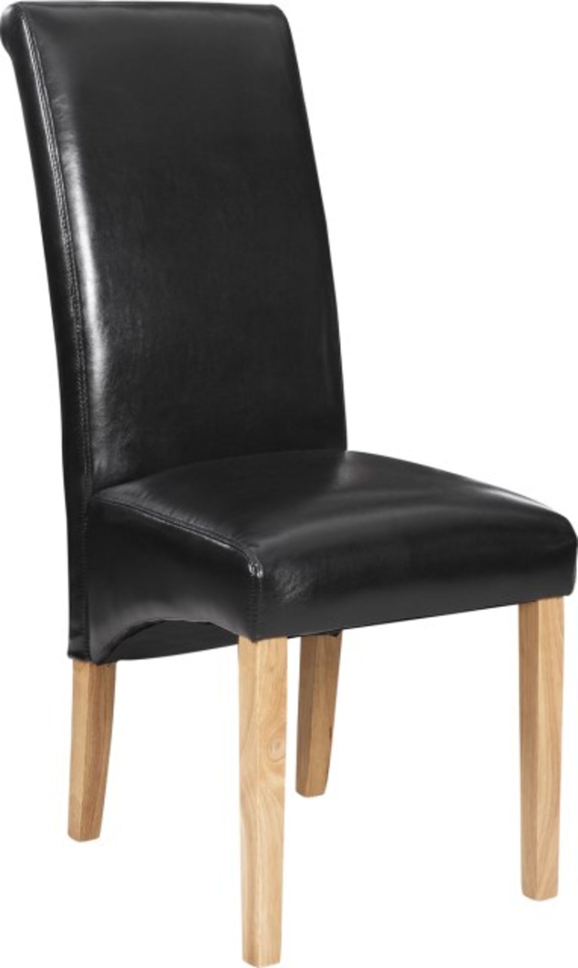 V Grade A Black PU Leather Dining Chair X 2 YOUR BID PRICE TO BE MULTIPLIED BY TWO - Image 2 of 2