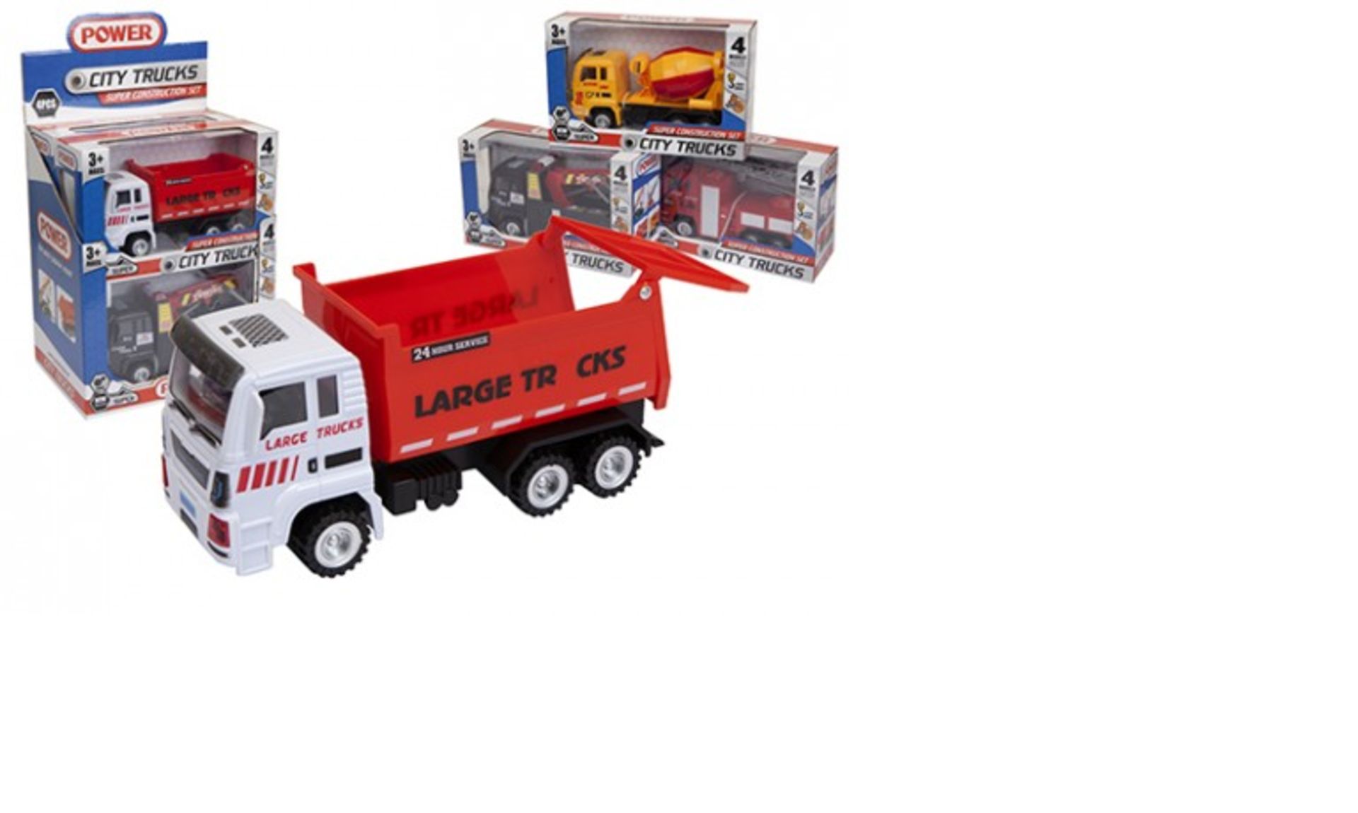 V *TRADE QTY* Brand New Friction Construction Truck For Ages 3+ (Model/Colour May Vary) X 4 YOUR BID