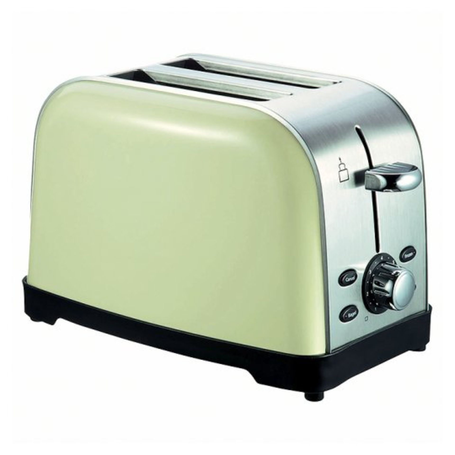 V Brand New Retro Style Chrome & Cream Two Slice Toaster RRP £29.99