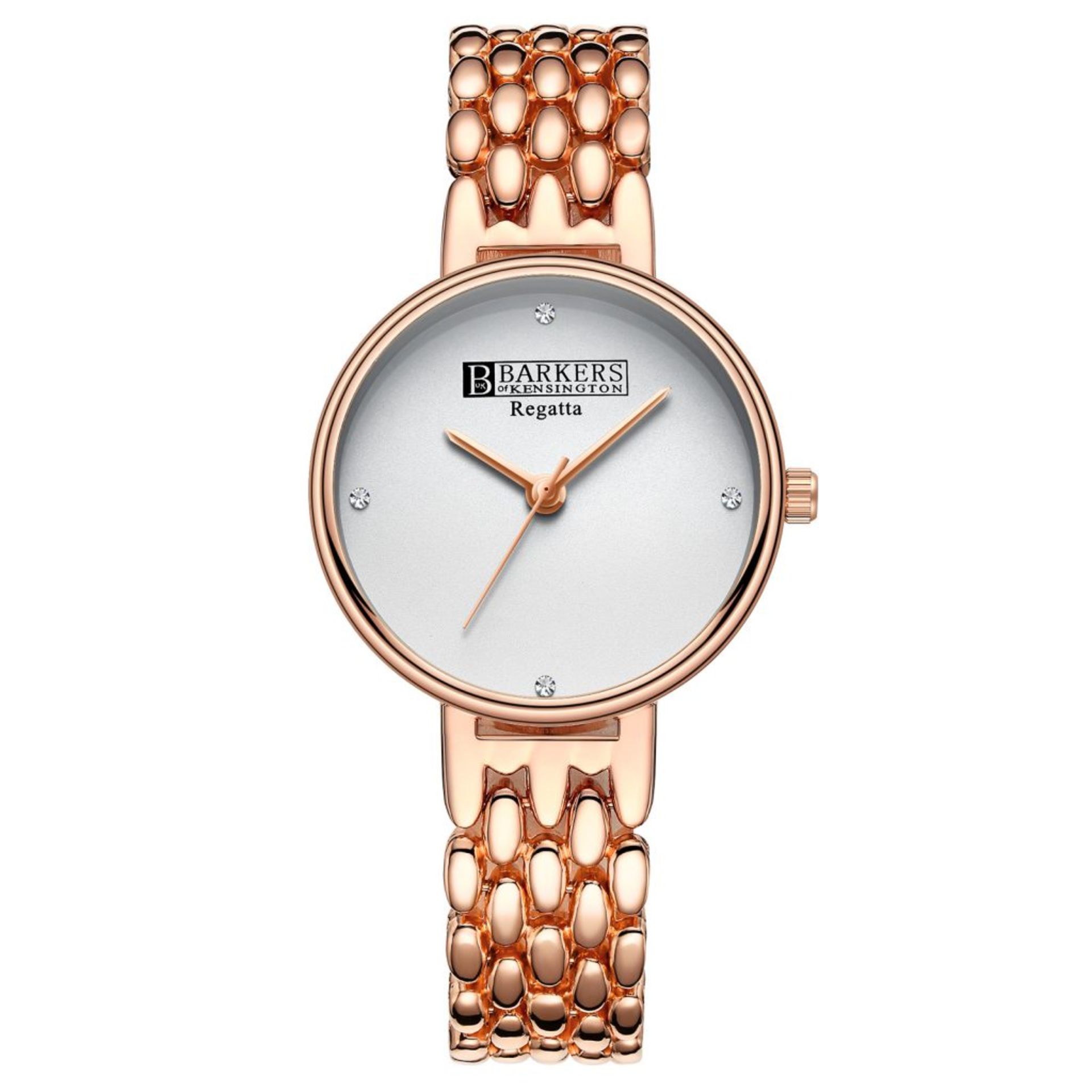 V Brand New Barkers Of Kensington Ladies Swarovski Crystal Rose Colour Regatta Watch - SRP Up to £