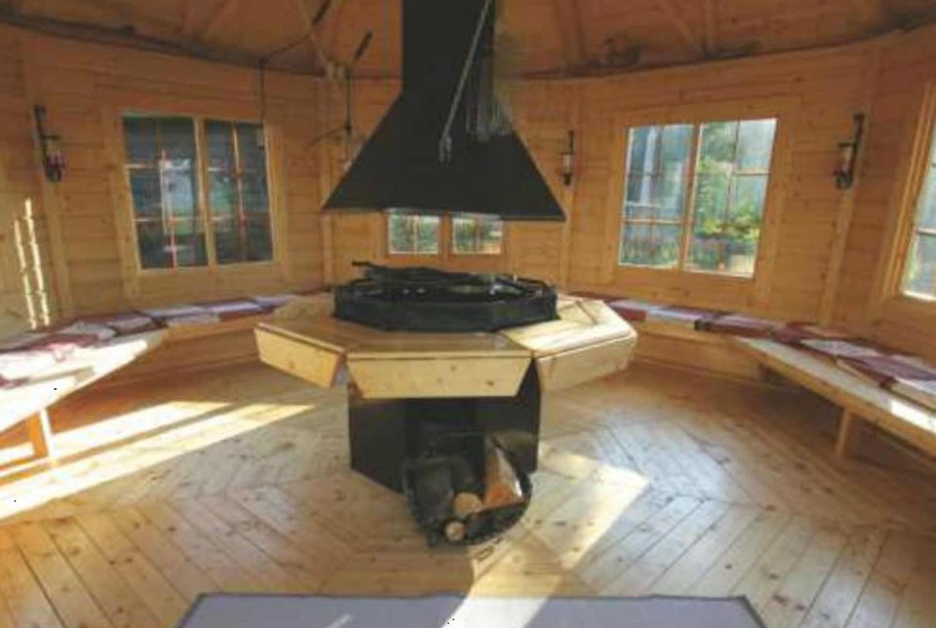 V Brand New 16.5m sq 8 Coner Spruce Pavilion - Grill With Cooking platforms and table around the - Image 2 of 3