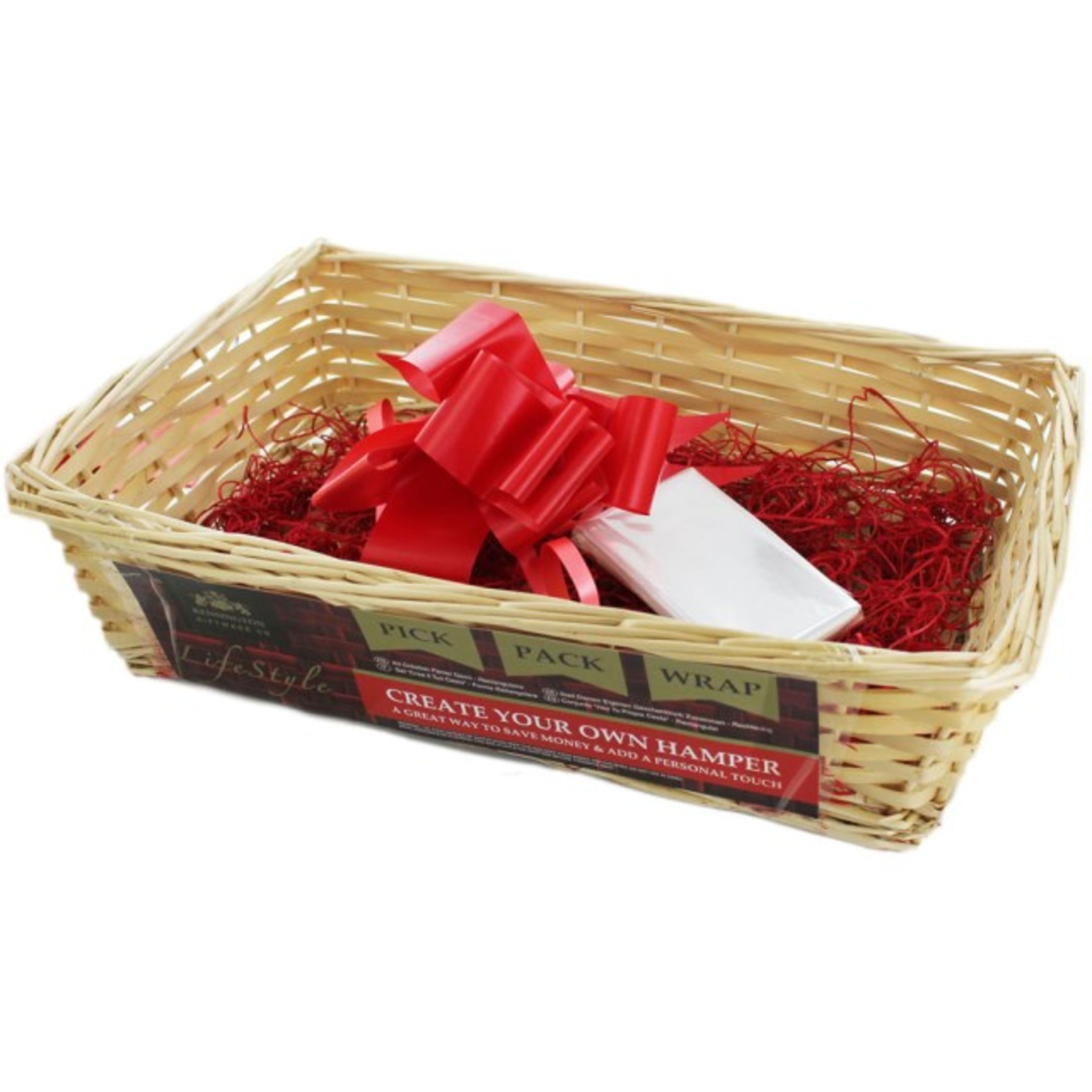 V Brand New Hamper Kit - Create your own Hamper includes Basket, Ribbon,Wood wool packaging,