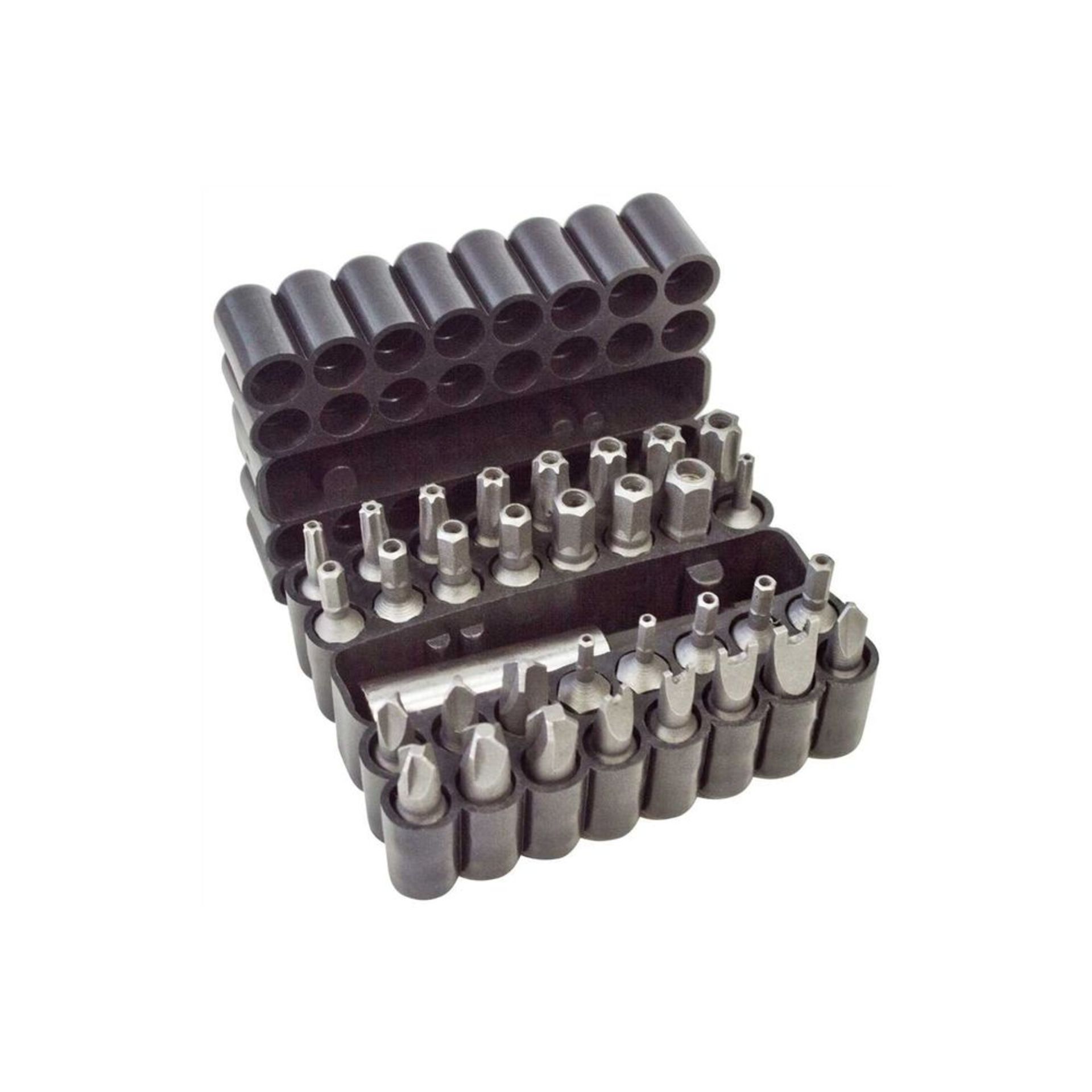 V Brand New 33 Piece Security Power Bit Set - Includes Chrome Vanadium Torx/Hex/Quad Wing/Tri Wing