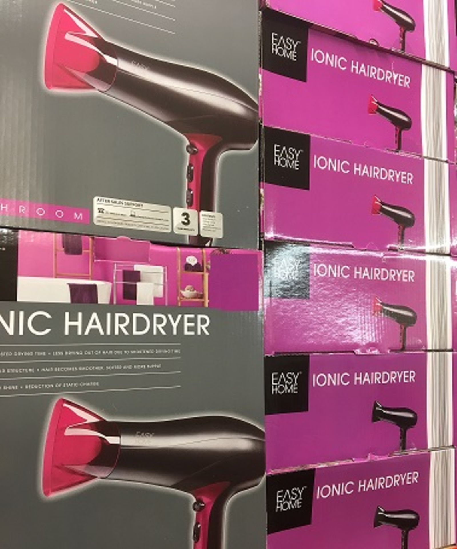 V Brand New Easy Home Ionic Hairdryer-3 Temperature Levels-Directional & Removable Styling Nozzle- - Image 3 of 3
