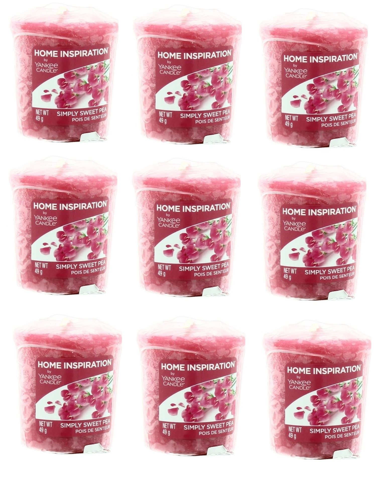 V Brand New 9 x Yankee Candle Votive Simply Sweet Pea Scented Candle - Internet Price £17.91 (