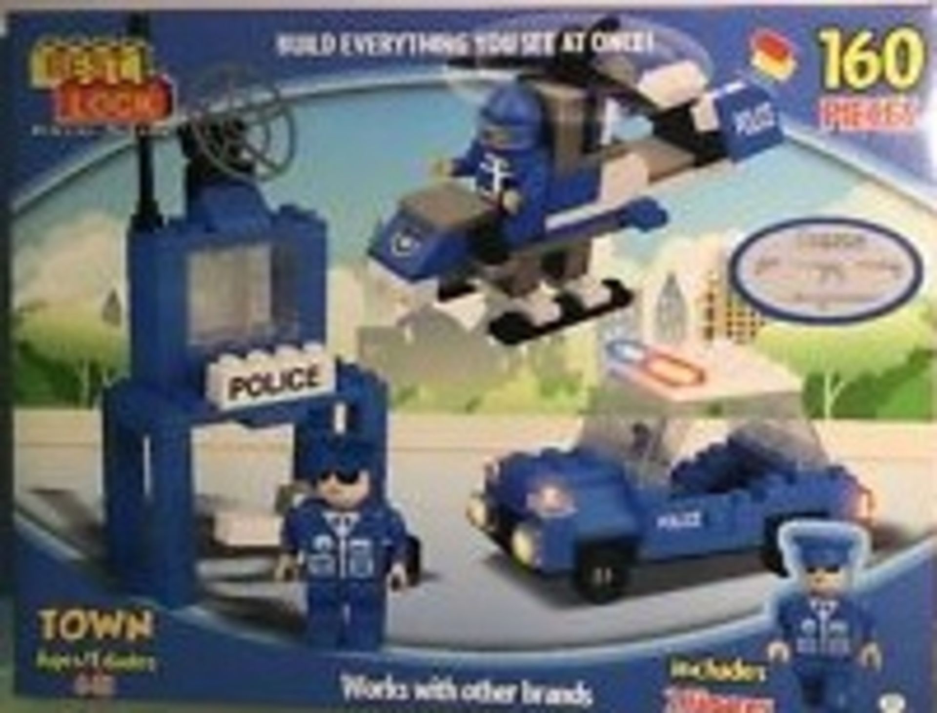 V Brand New Best Lock Town 146 Piece Construction Set (similar & compatible to lego etc) Police