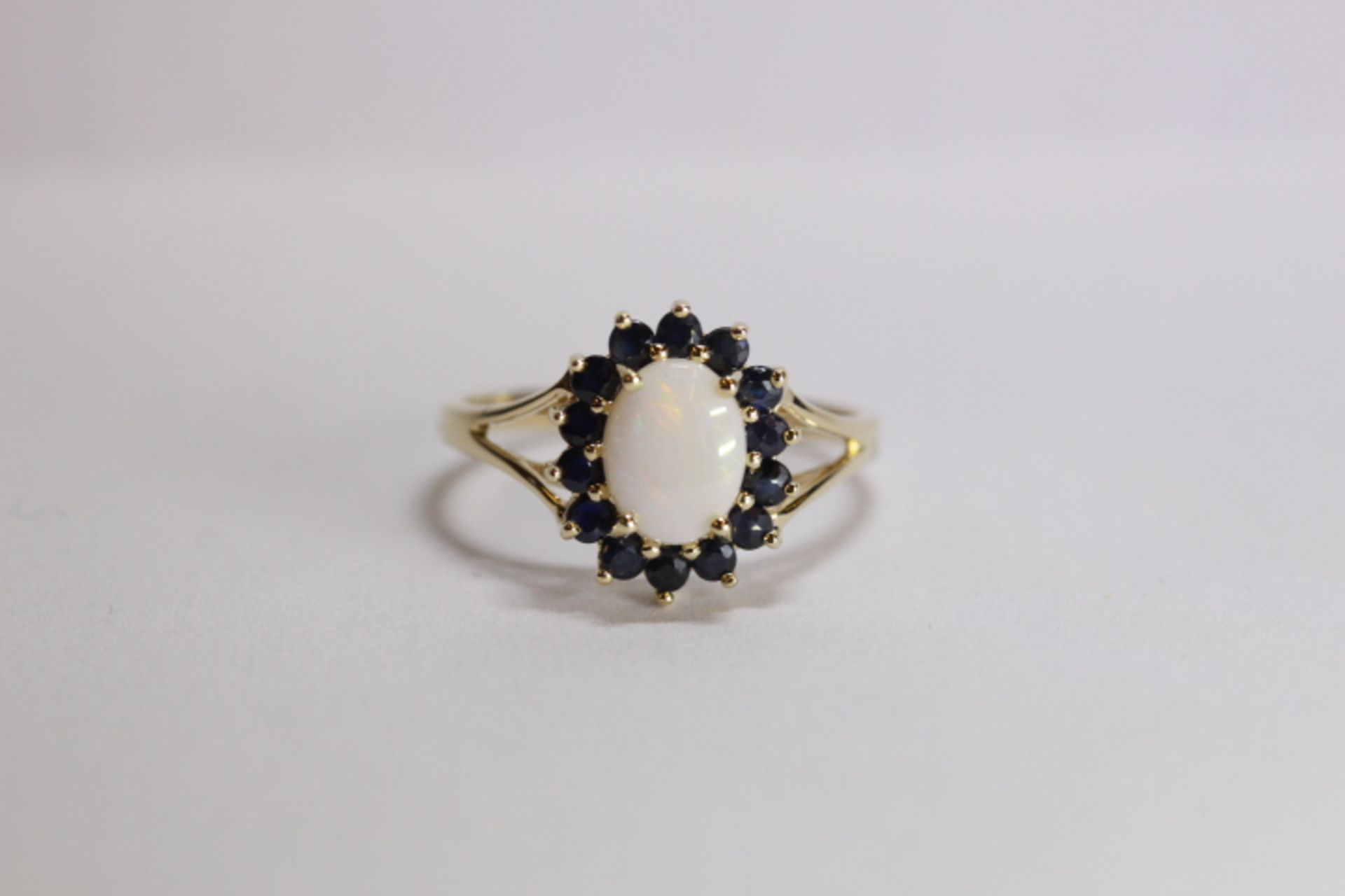 Brand New Yellow Gold Emerald & Opal Ring