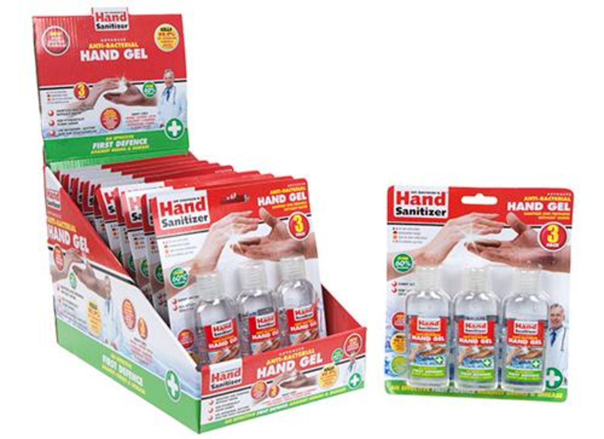 V Brand New 3 Bottles of Antibacterial Hand Sanitiser