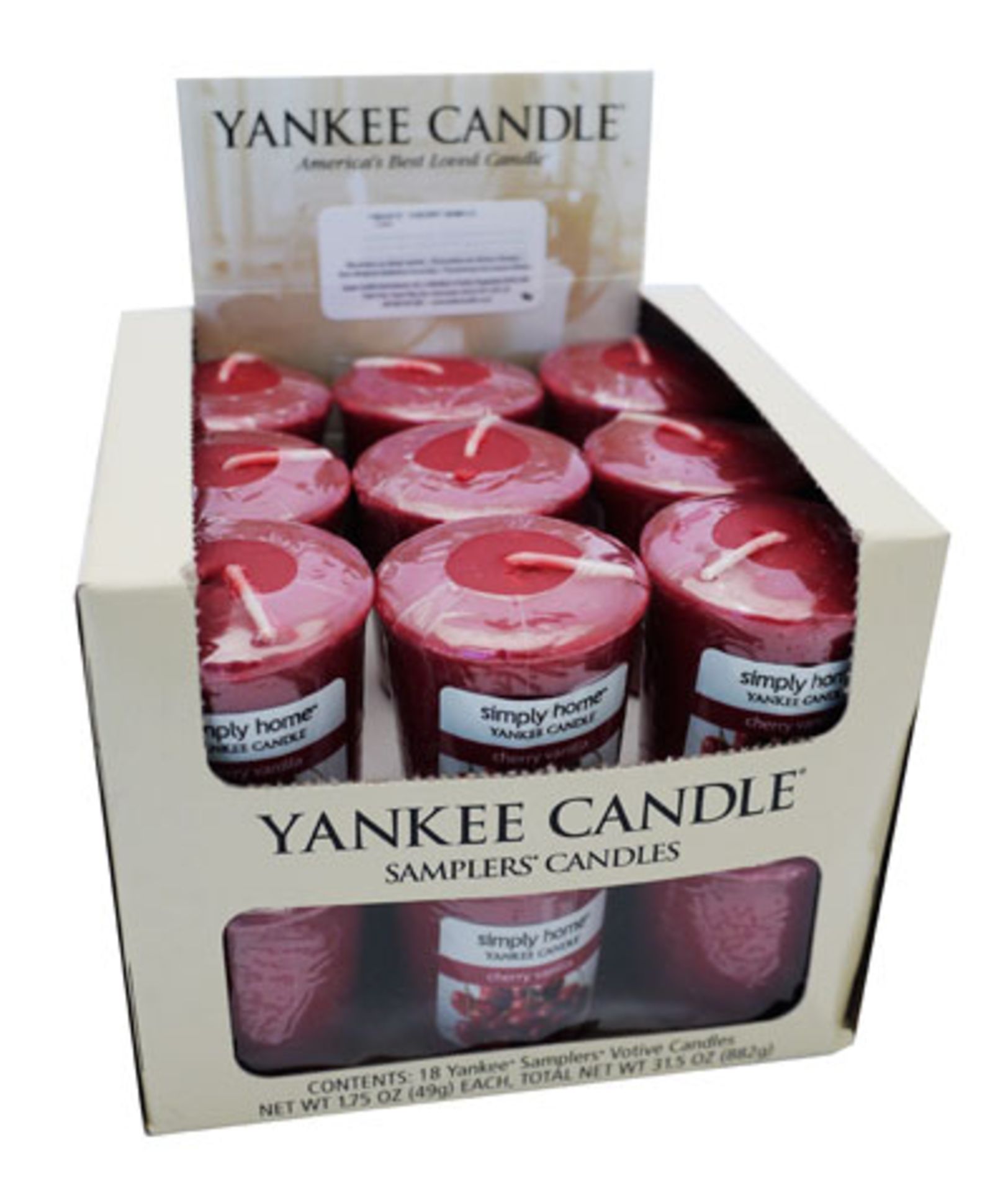 V Brand New 18 x Yankee Candle Votive Cherry Vanilla 49g RRP £107.82