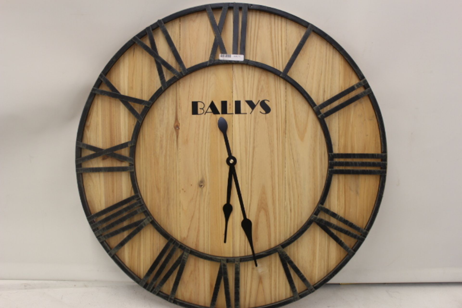 Brand New Twenty Four Inch Wood Ballys Clock