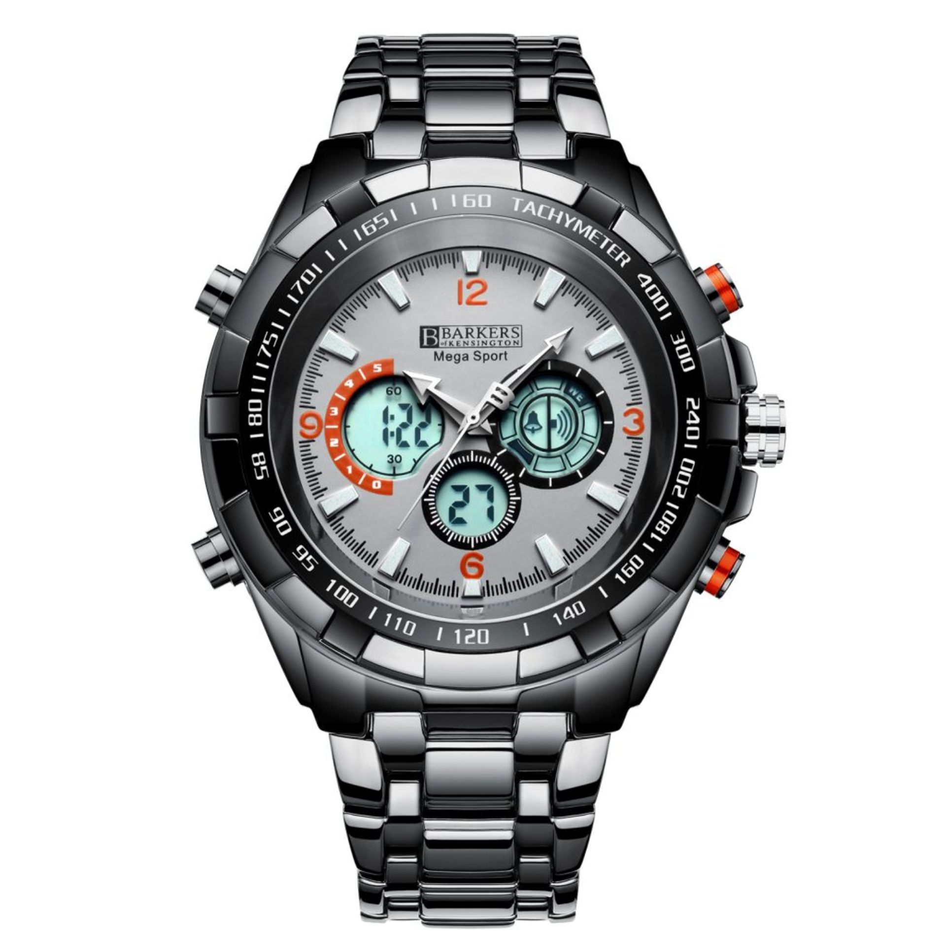 V Brand New Barkers Of Kensington Gents Grey Mega Sport Watch - SRP up to £515.00