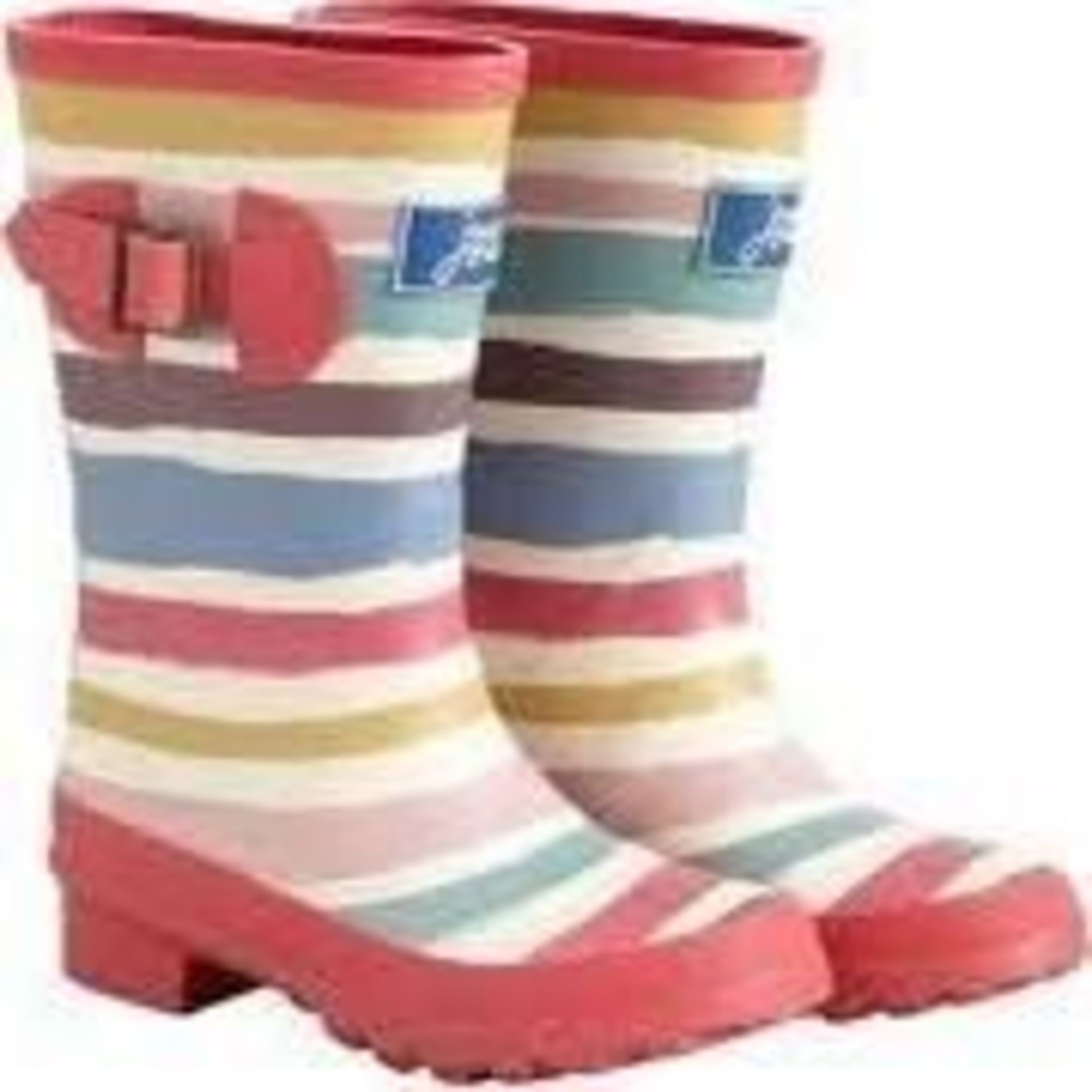 V Brand New Pair Girls Pink Stripe Wellington Boots Size 2 (Image Is Similar To Item)