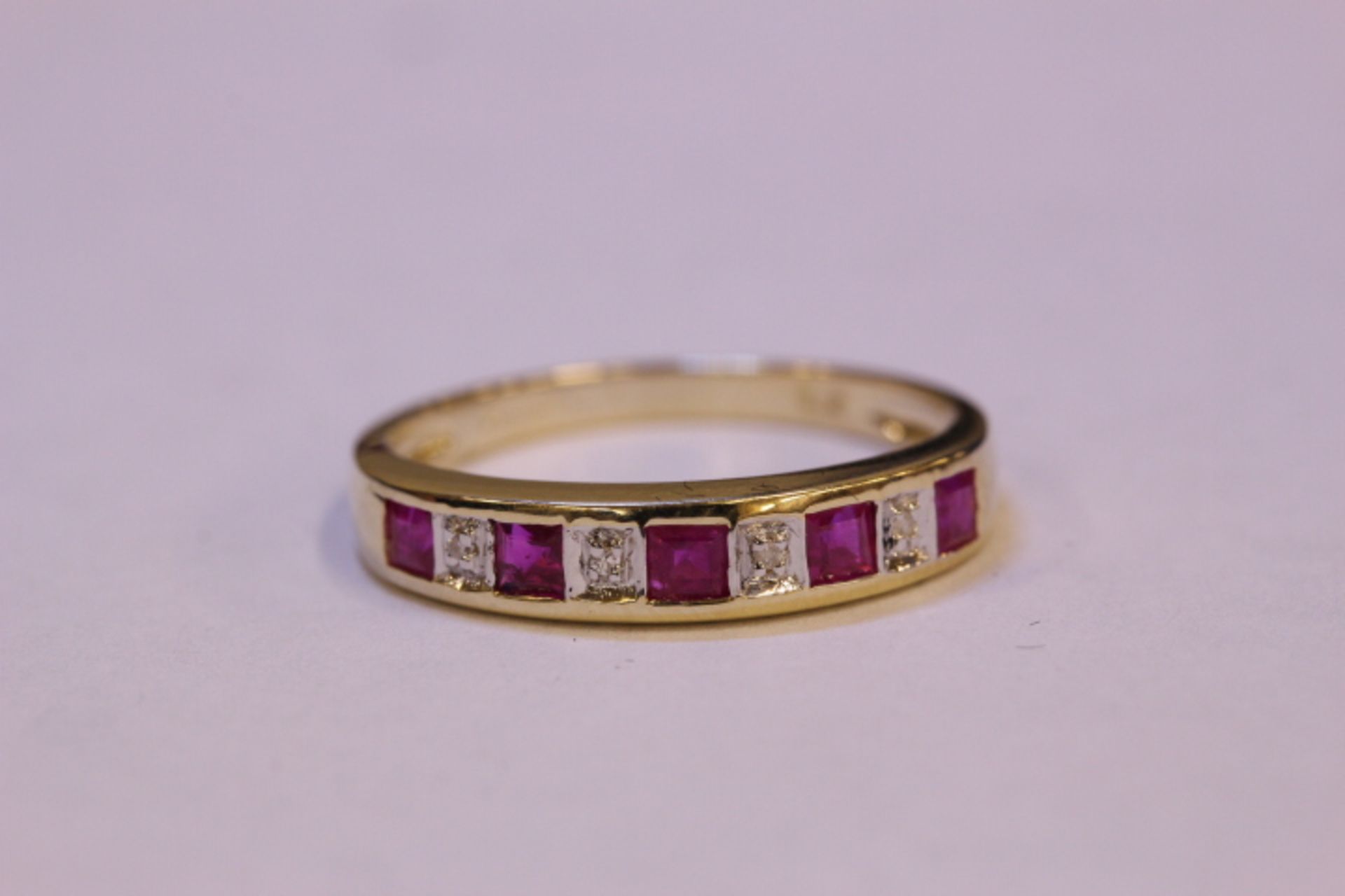 Brand New Yellow Gold Ruby & Diamond Ring