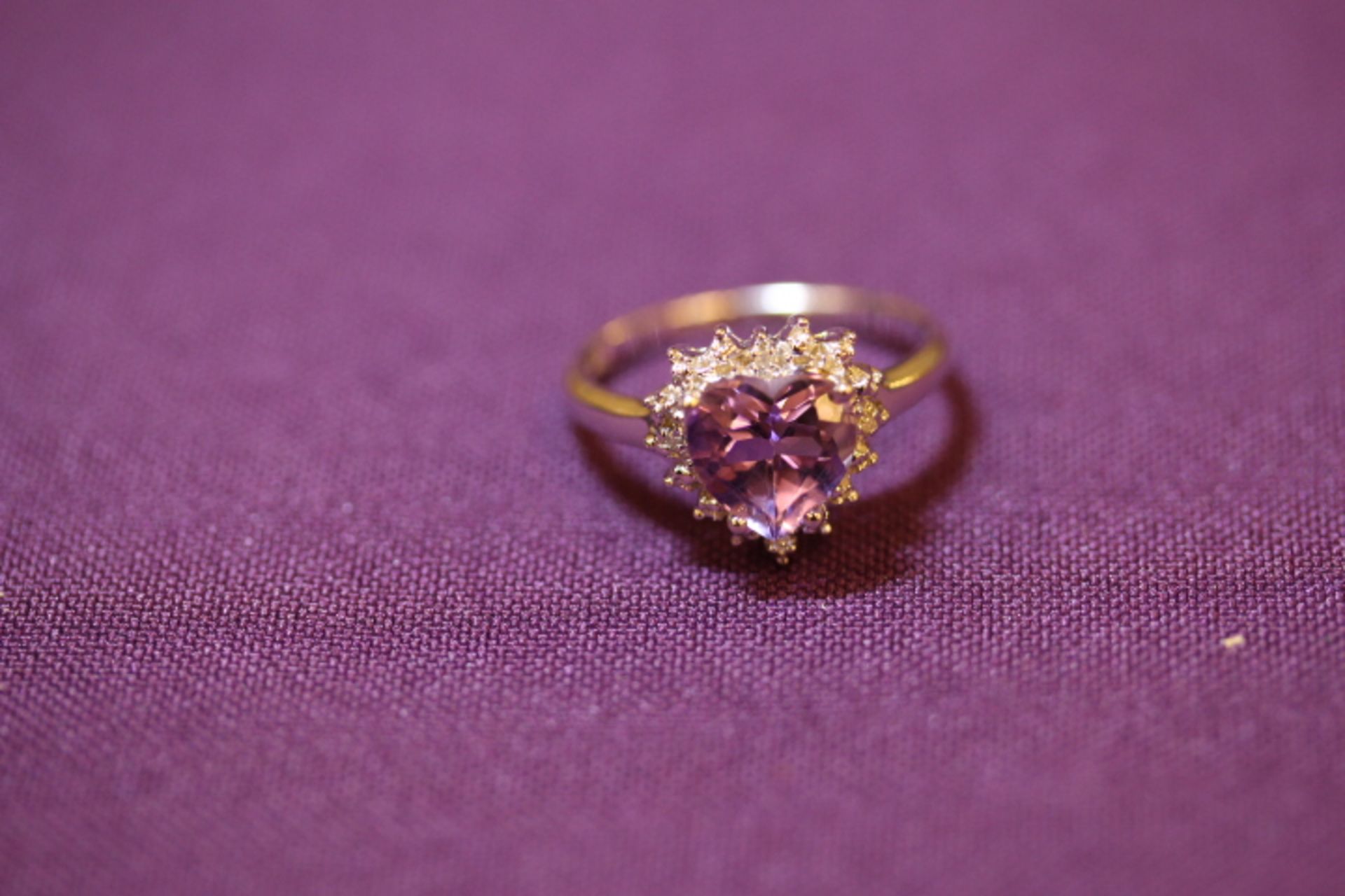 Brand New WM Purple Topaz Heart Ring