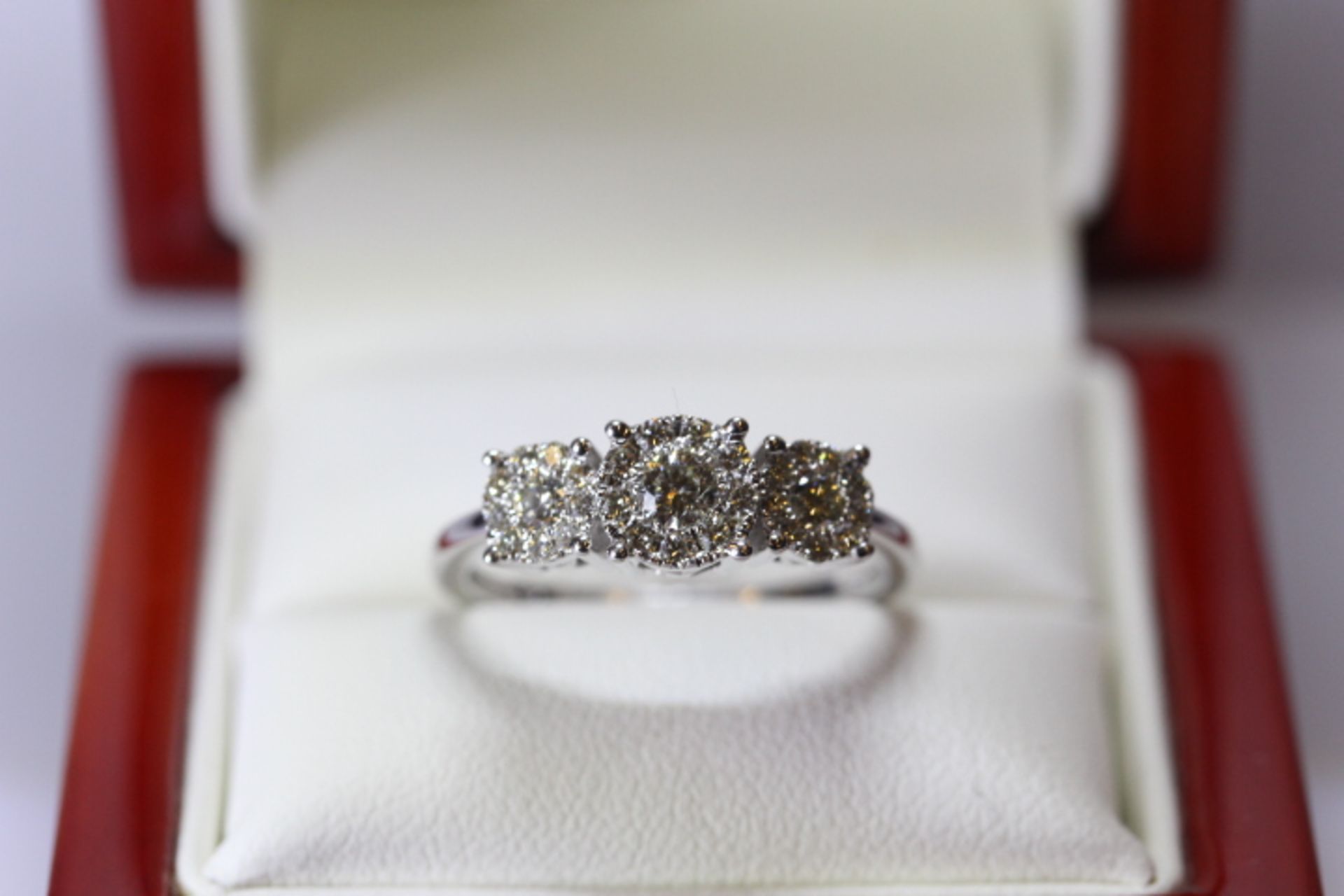 Brand New White Gold Diamond Cluster Ring