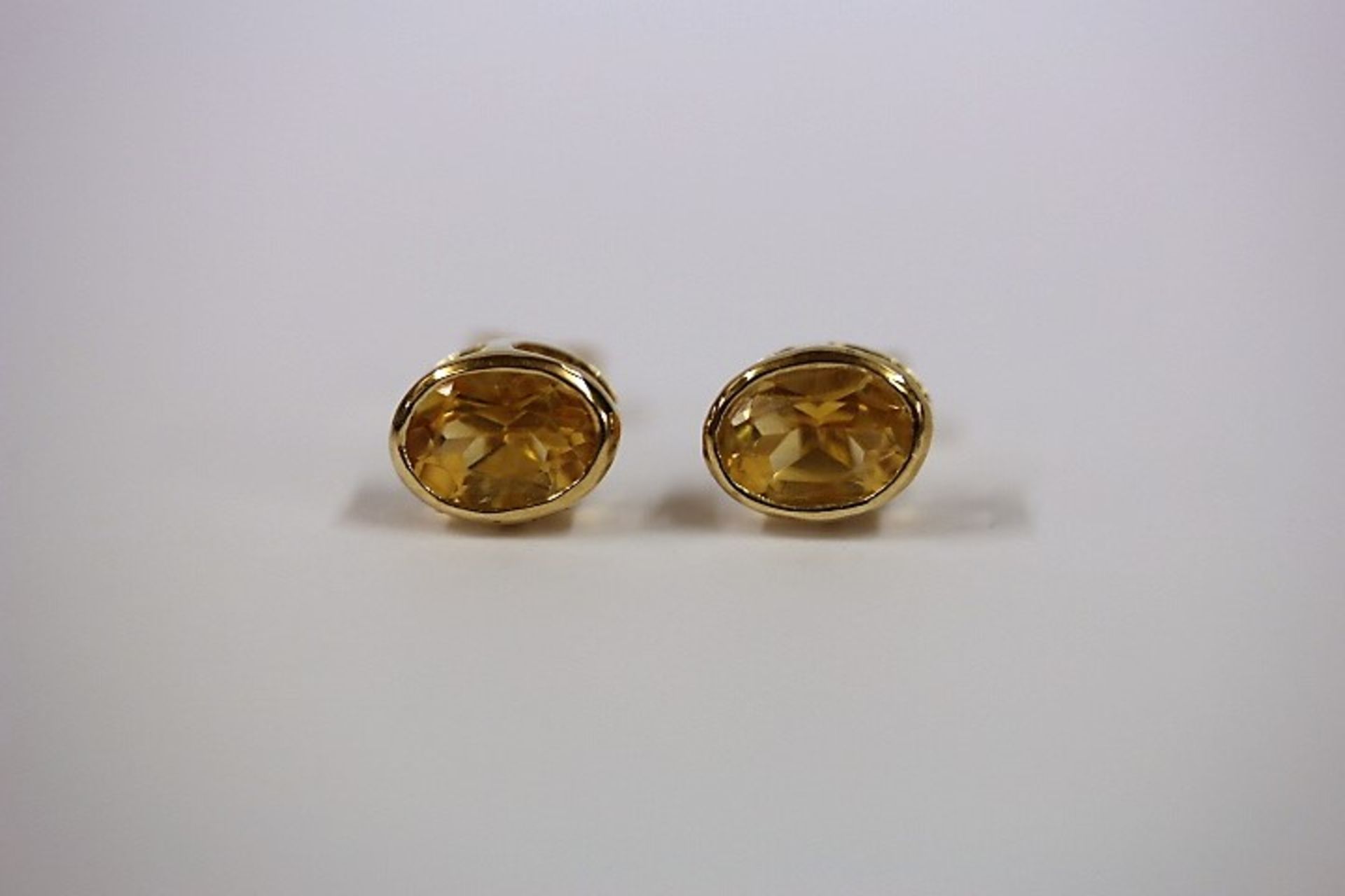 Brand New Pair Yellow Gold Citrine Earrings