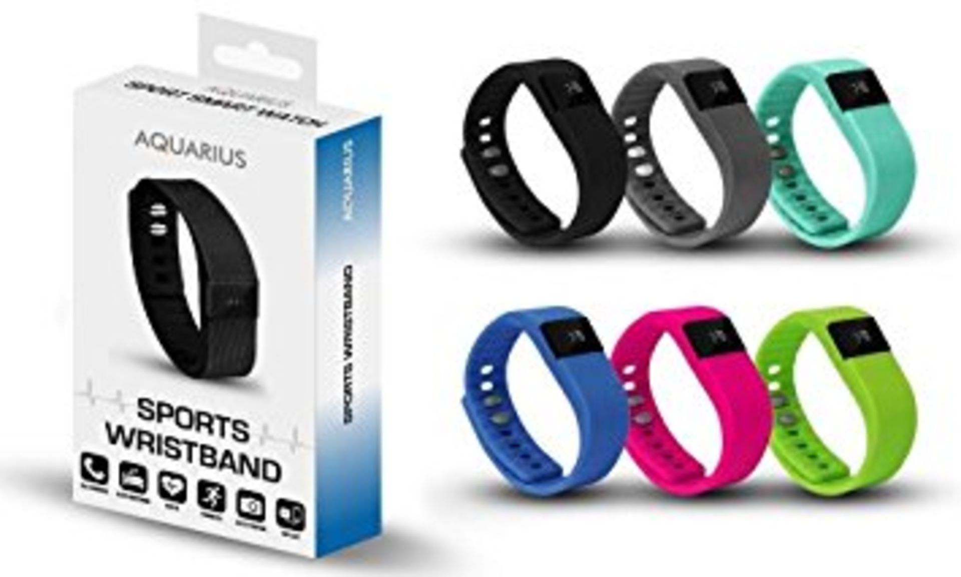 V Brand New Aquarius Sports Wristband-Call Reminder-Sleep Monitoring-Health-Pedometer-Selfie