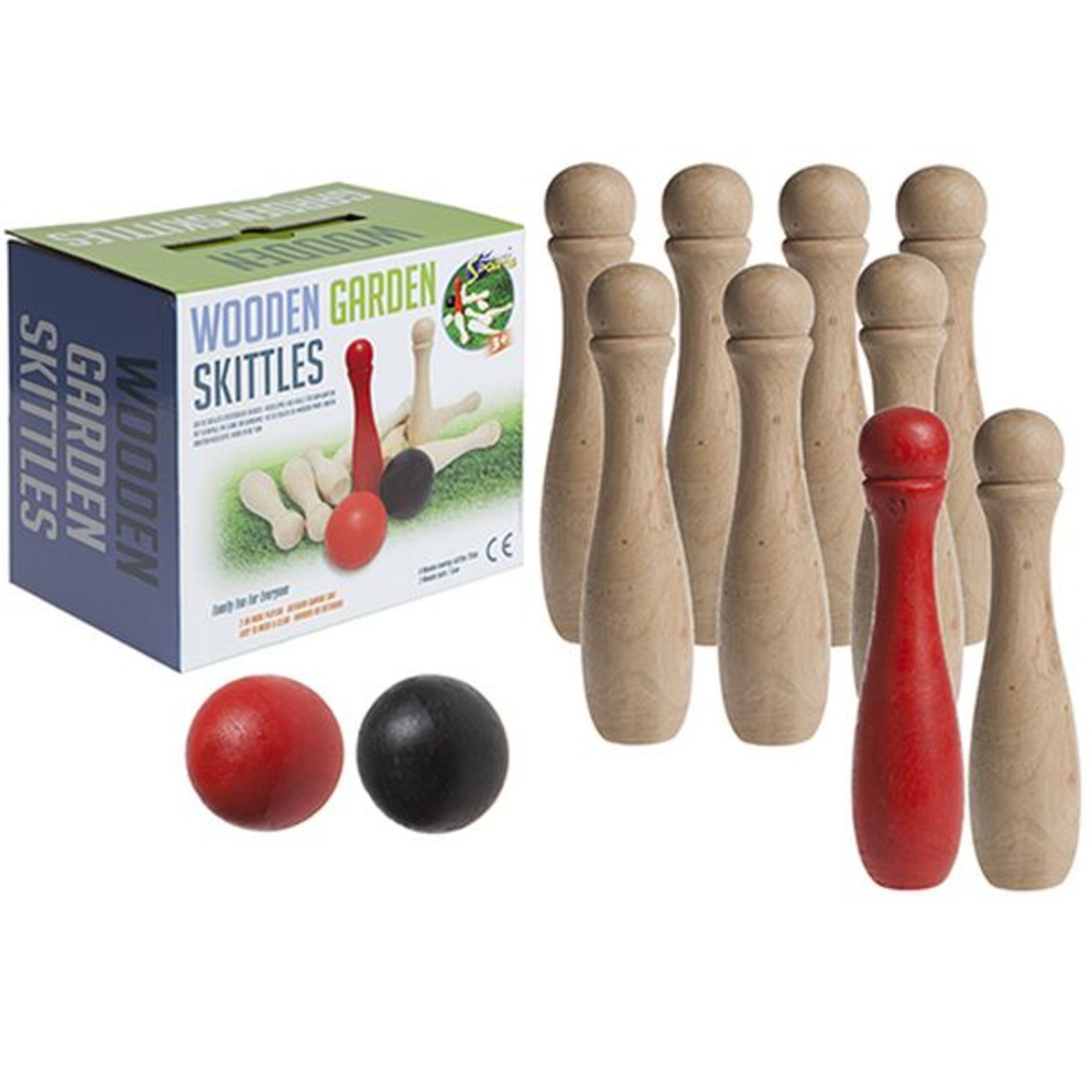 V Brand New Premier Sports Wooden Garden Skittles