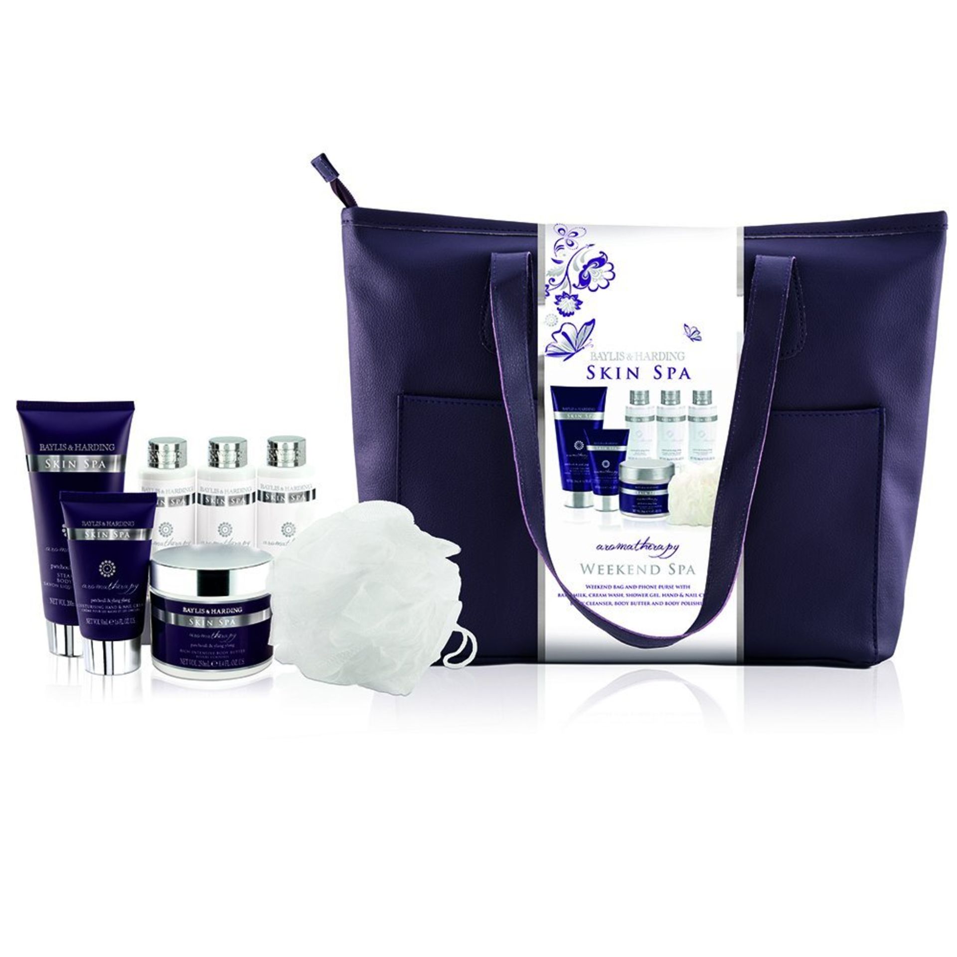V Brand New Baylis & Harding Relax And Retreat Aromatherapy Skin Spa Weekend Bag Inc Body Butter -