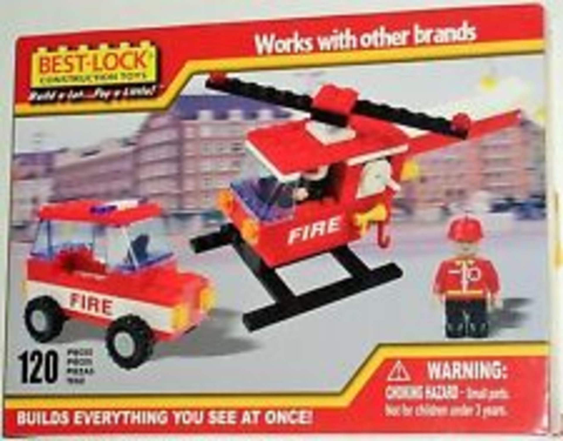V Brand New Best Lock Town 140 Piece Construction Set (similar & compatible to lego etc) Fire