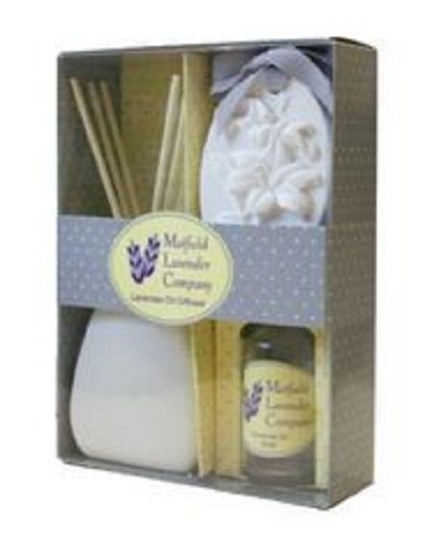 V Brand New Lavender Oil Defuser Gift Set - 6 Reed Sticks - 30ML Lavender Fragrence - Scented Clay