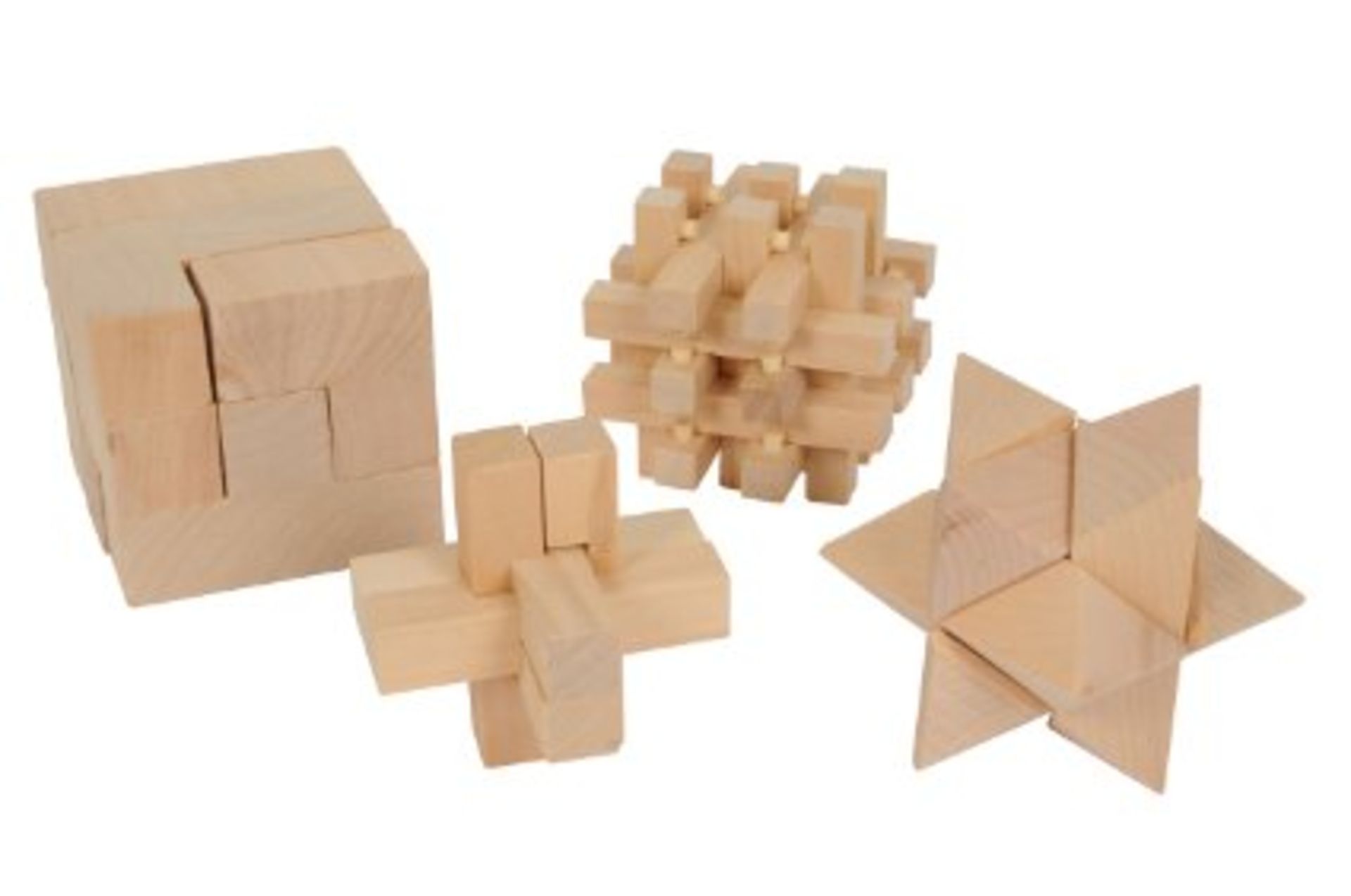 V Brand New Boxed Set Four Quality Wooden Brain Teaser Puzzles ú10.89 on Ebay