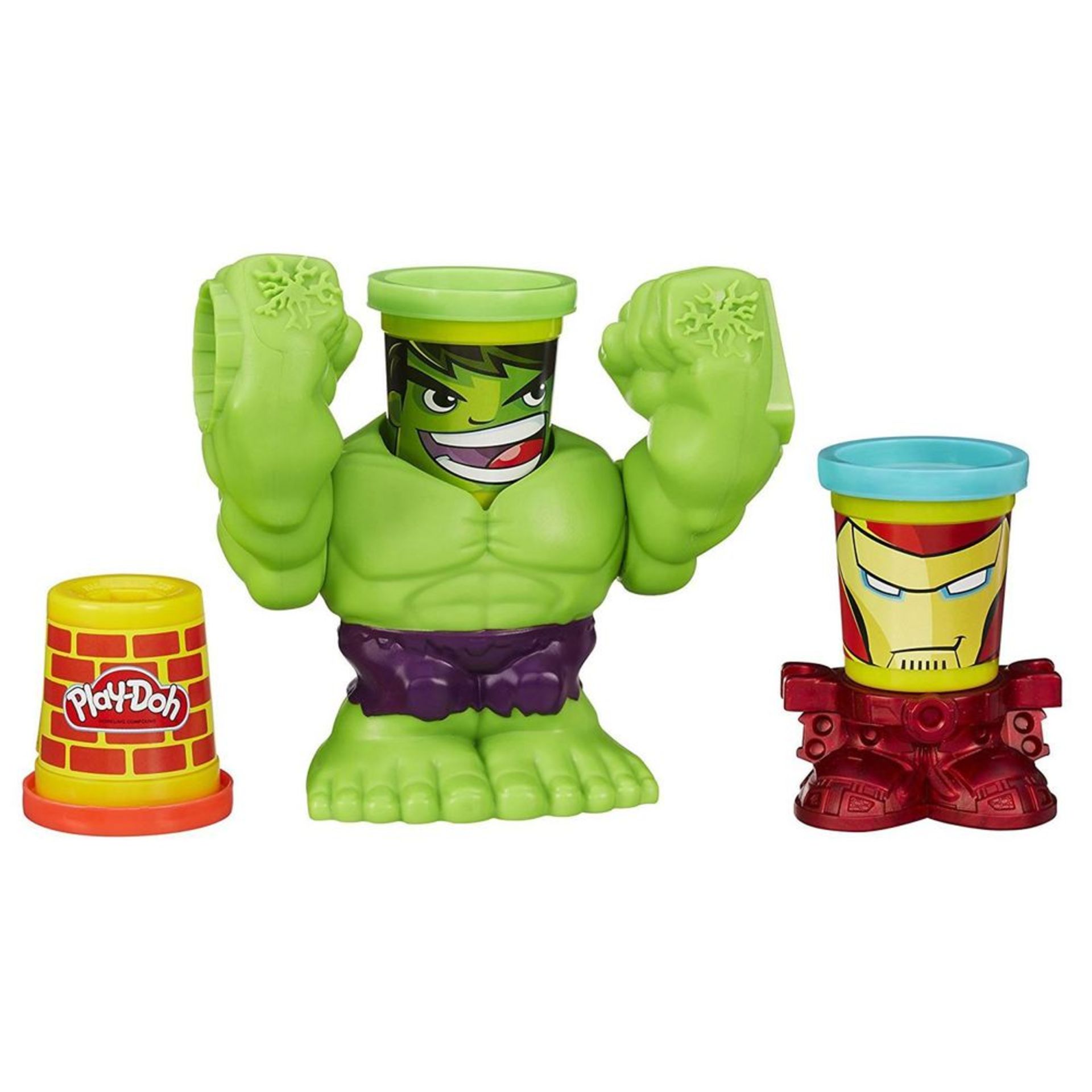 V Brand New Hasbro Marvel Can-Heads Smashdown Hulk With 3 Play-Doh Tubs - Image 2 of 2