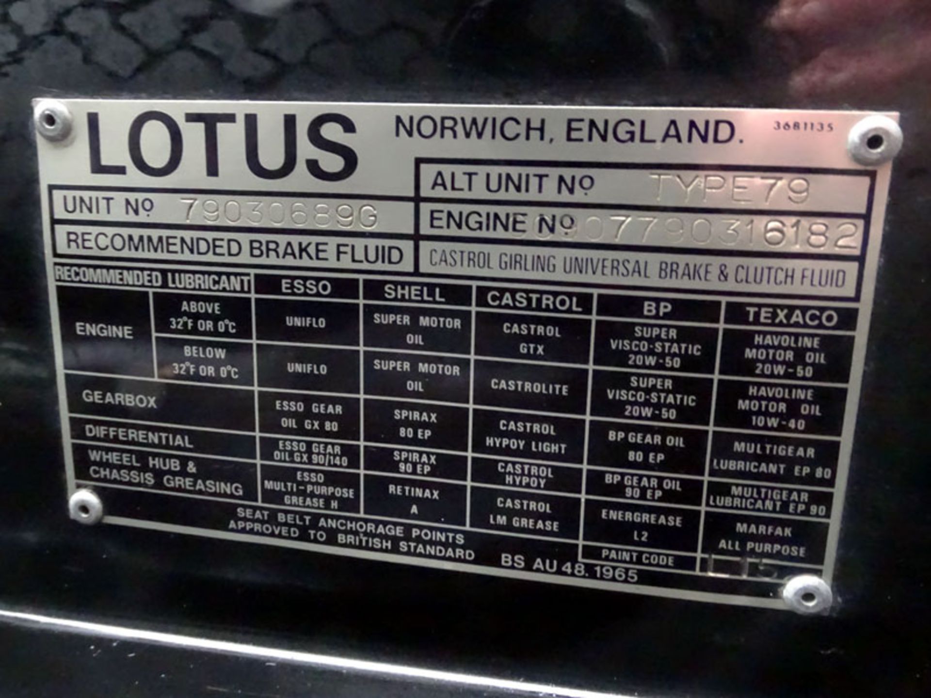 1979 Lotus Esprit 'Commemorative' - Image 12 of 12