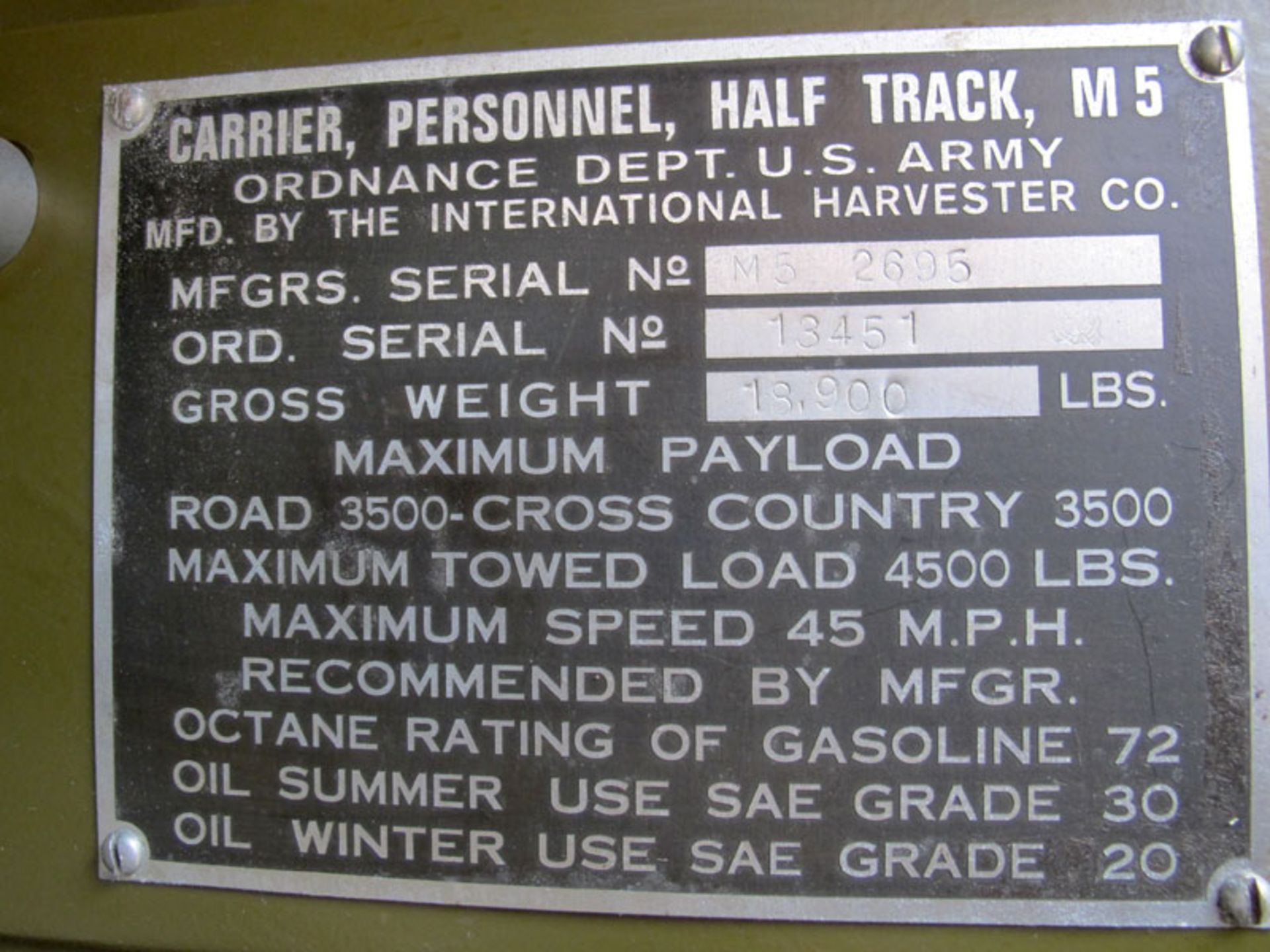 1943 International Harvester M5 Half-Track Personnel Carrier - Image 14 of 15