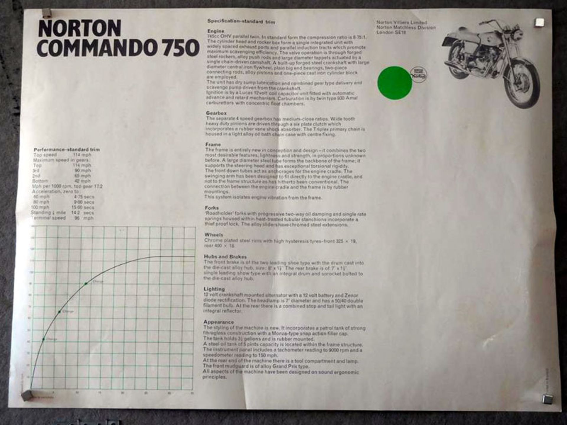 Norton Commando 750 Four-Part Poster / Brochure - Image 2 of 7